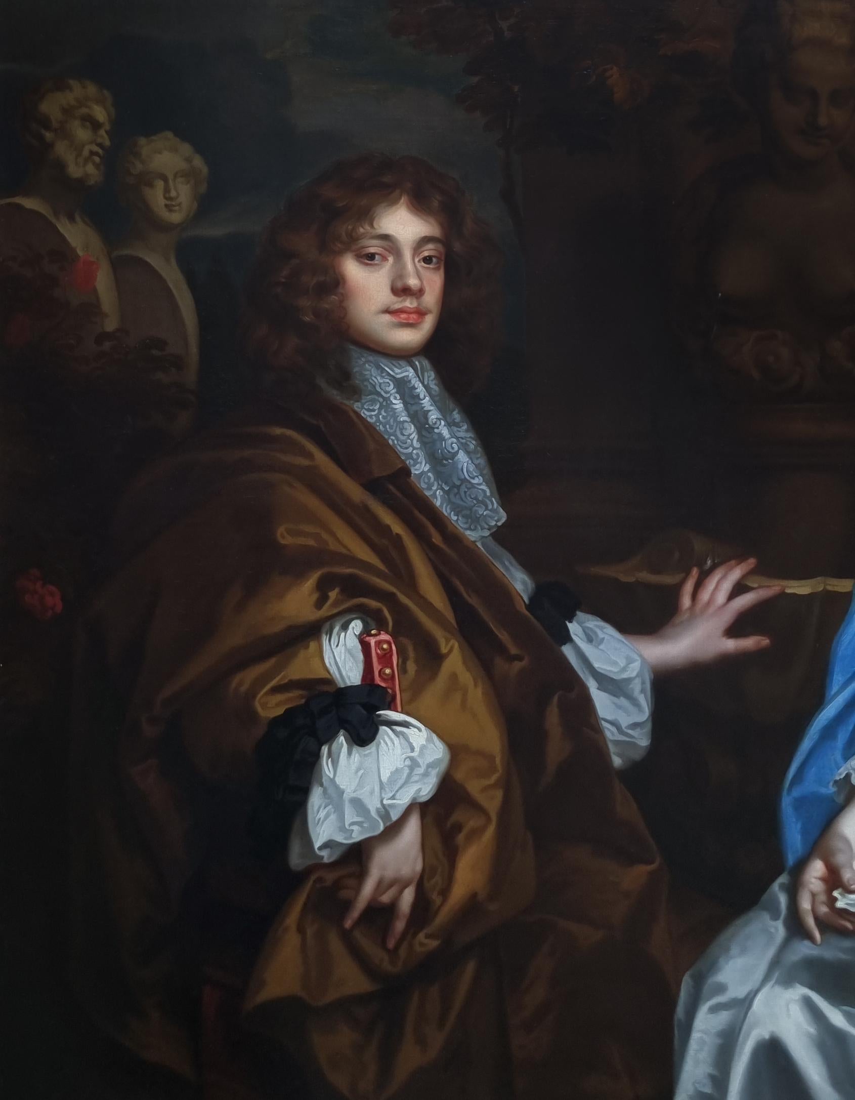 Double portrait de Sir John Rivers, 3e baron de Chafford, et Lady Anne Rivers - Noir Portrait Painting par Sir Peter Lely and Studio