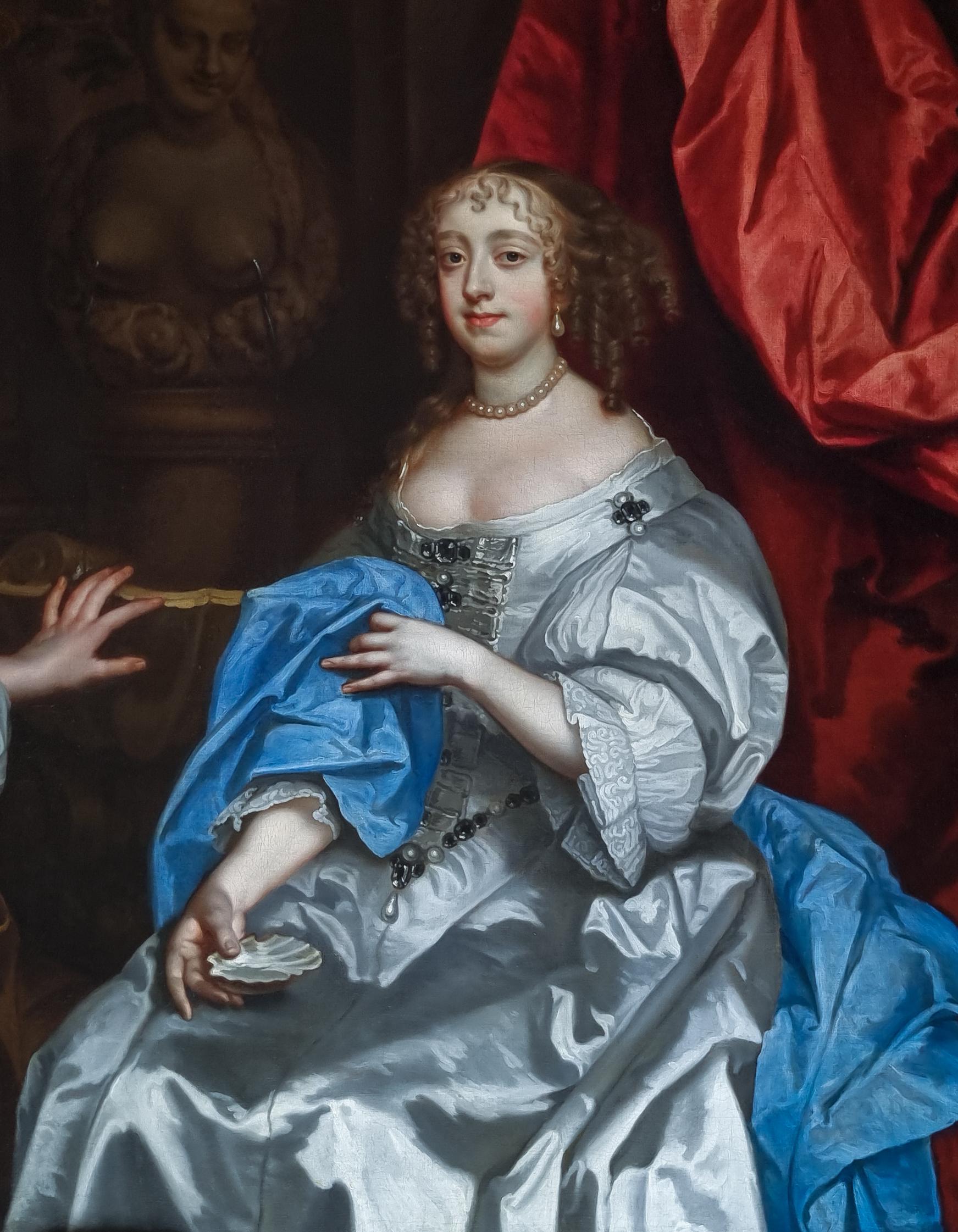 Double Portrait of Sir John Rivers 3rd Baronet of Chafford, and Lady Anne Rivers - Black Portrait Painting by Sir Peter Lely and Studio