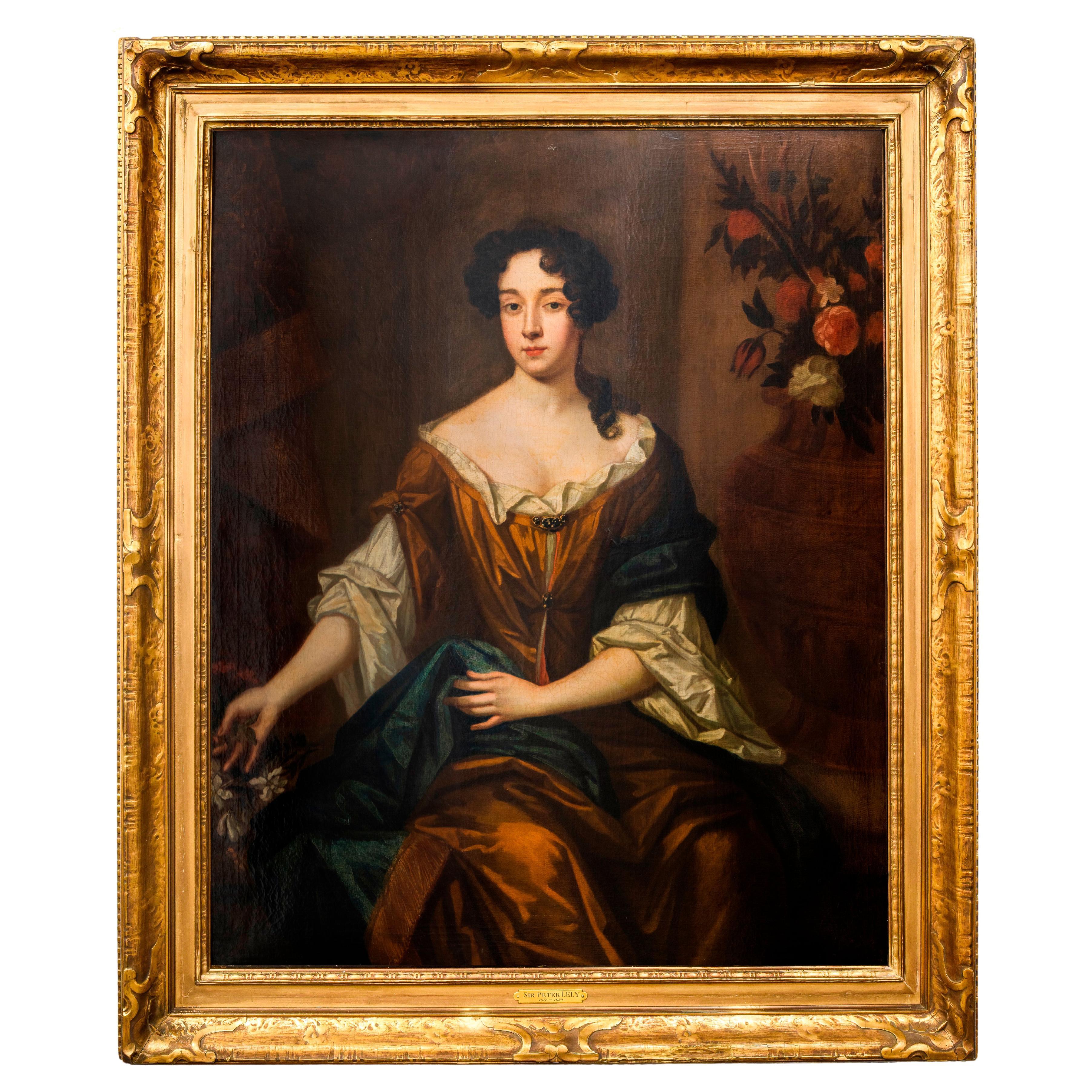 Sir Peter Lely Attributed Portrait of a Noblewoman