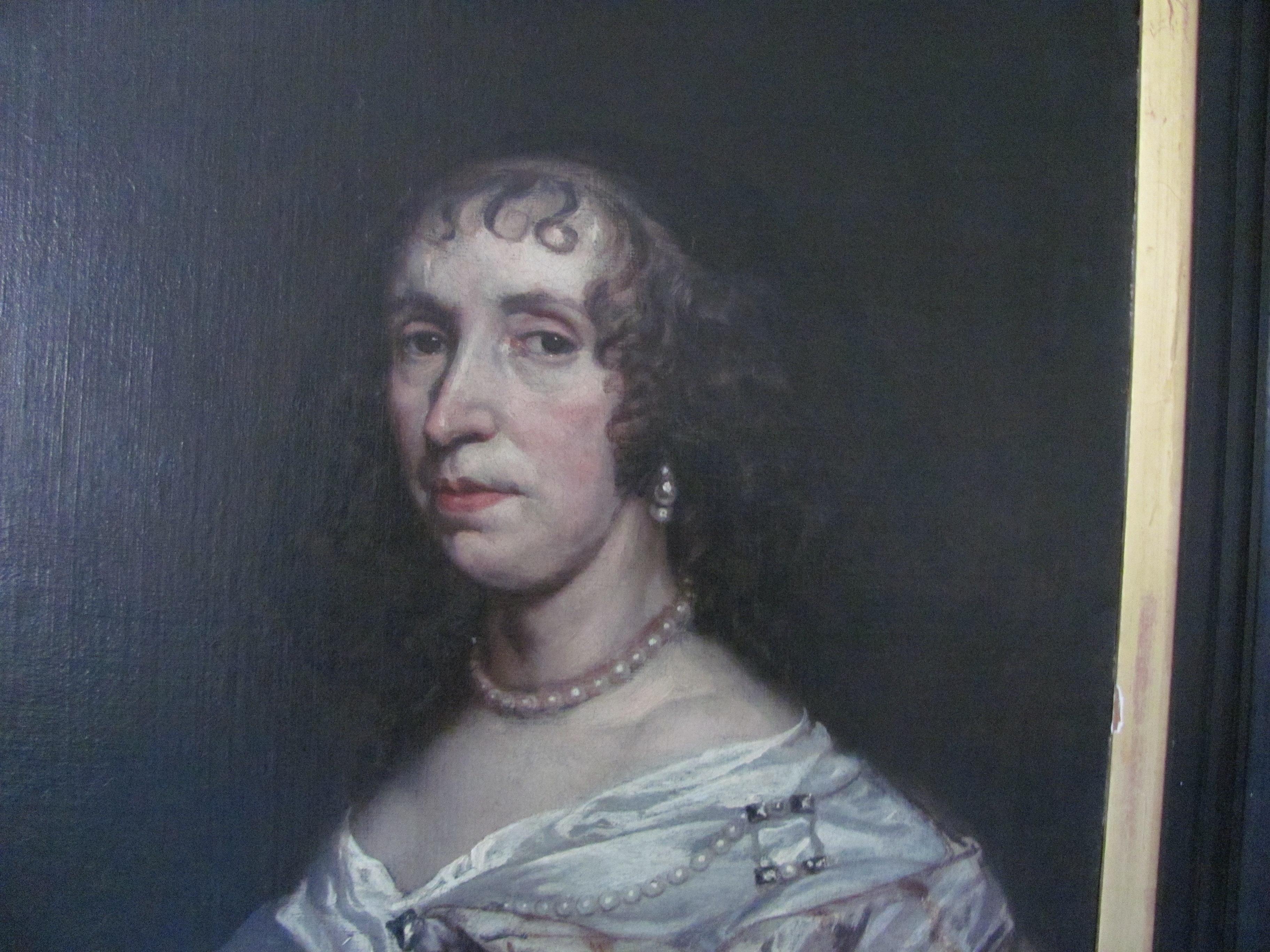 18th century antique portrait of an aristocratic lady, follower peter lely - Painting by sir peter lely (follower of)