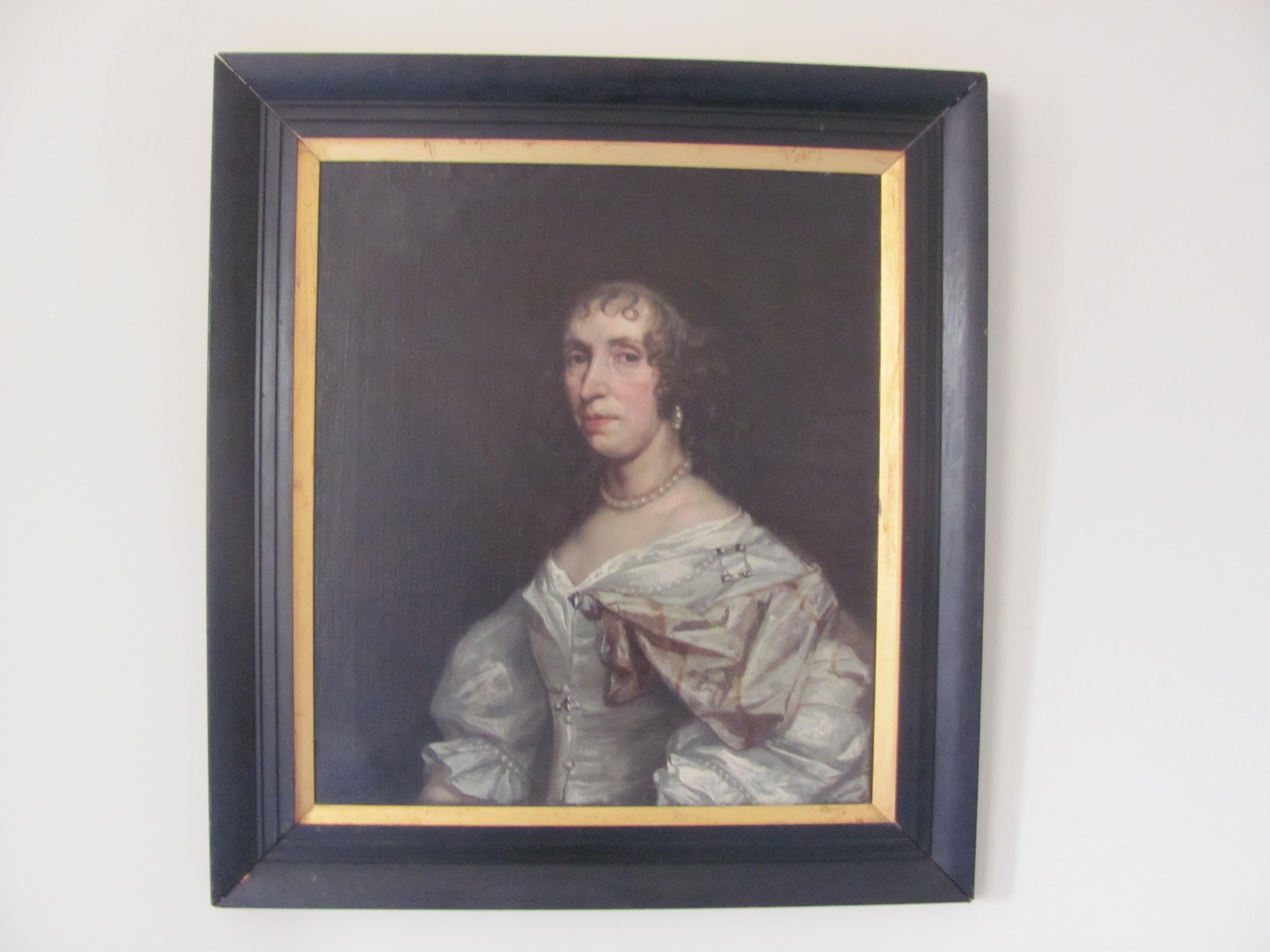 sir peter lely (follower of) Portrait Painting - 18th century antique portrait of an aristocratic lady, follower peter lely
