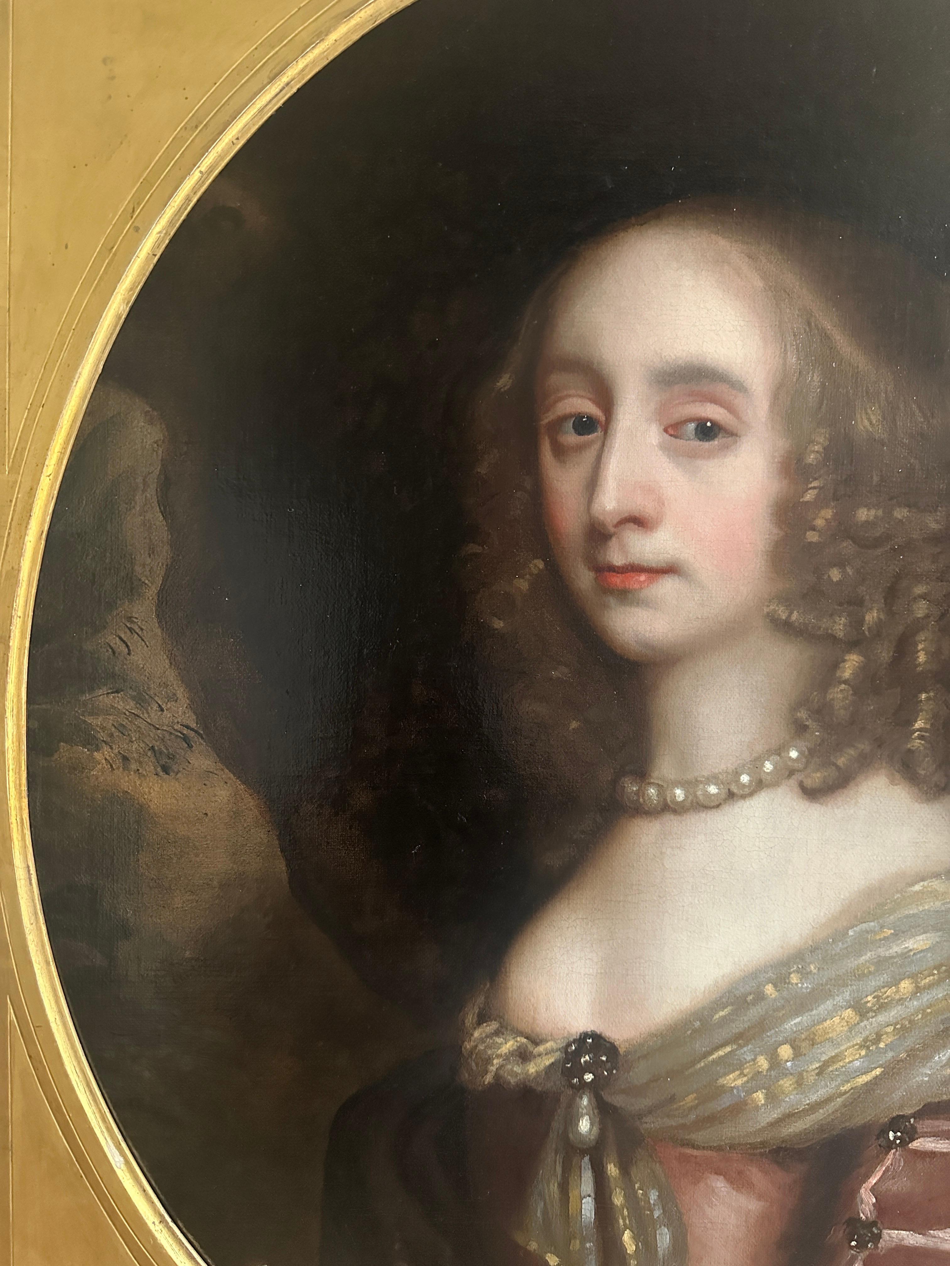 Ritratto di signora inglese del XVII secolo - Portrait Painting Marrone di Sir Peter Lely