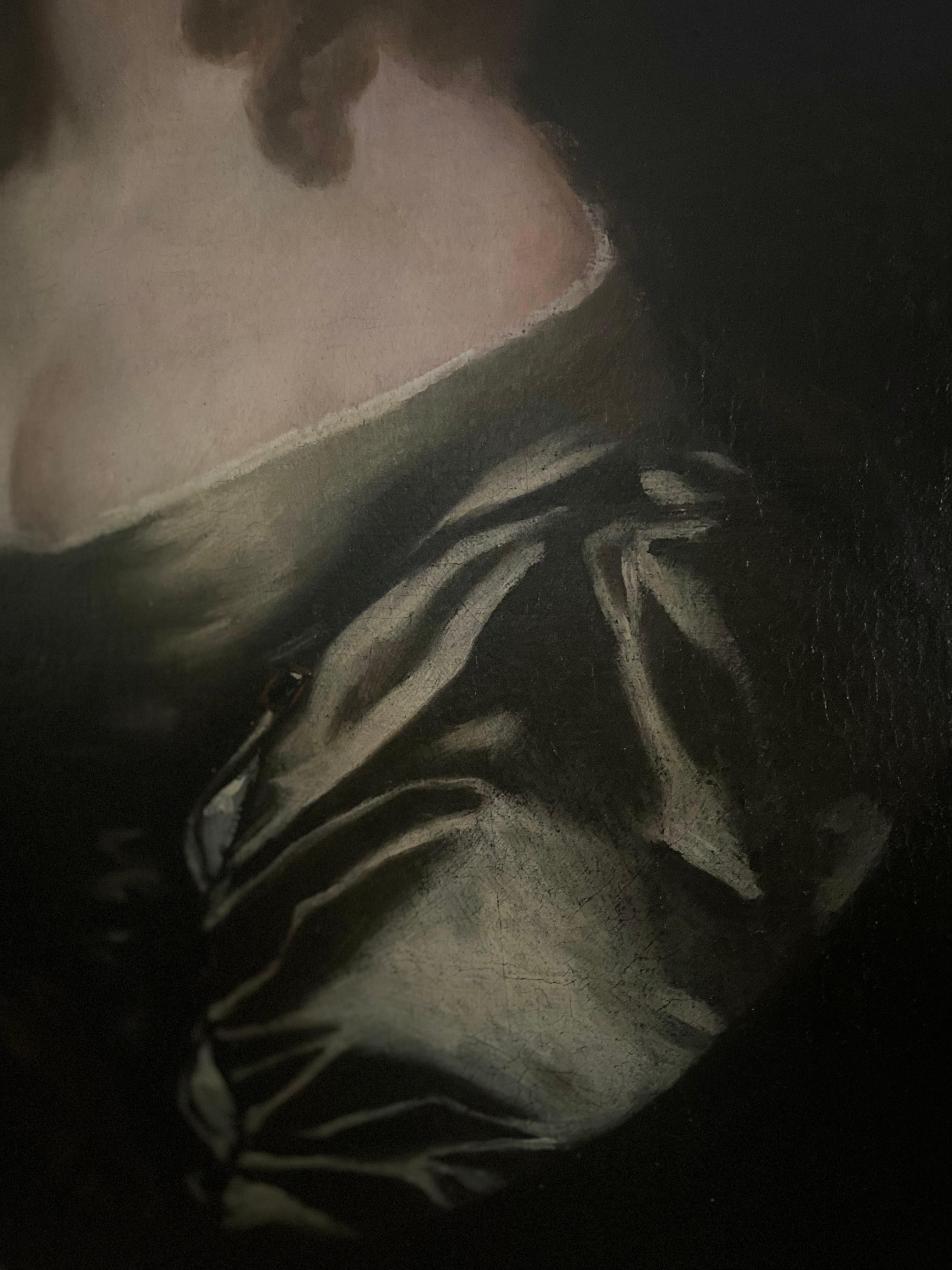 Portrait d'une dame anglaise du XVIIe siècle - Noir Portrait Painting par Sir Peter Lely