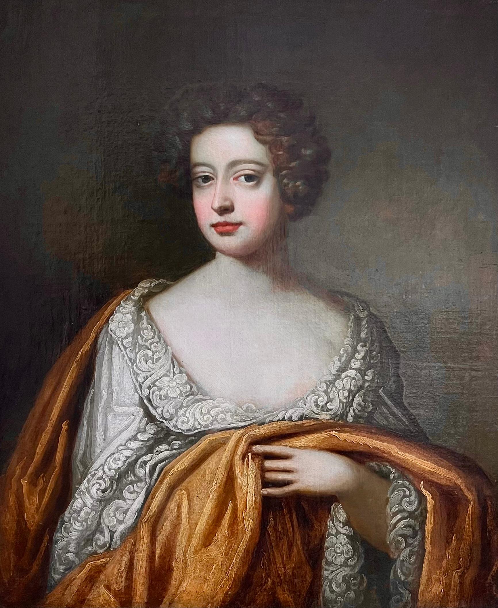 Grande dipinto a olio inglese del XVII secolo Ritratto della Duchessa di Portsmouth - Painting di Sir Peter Lely