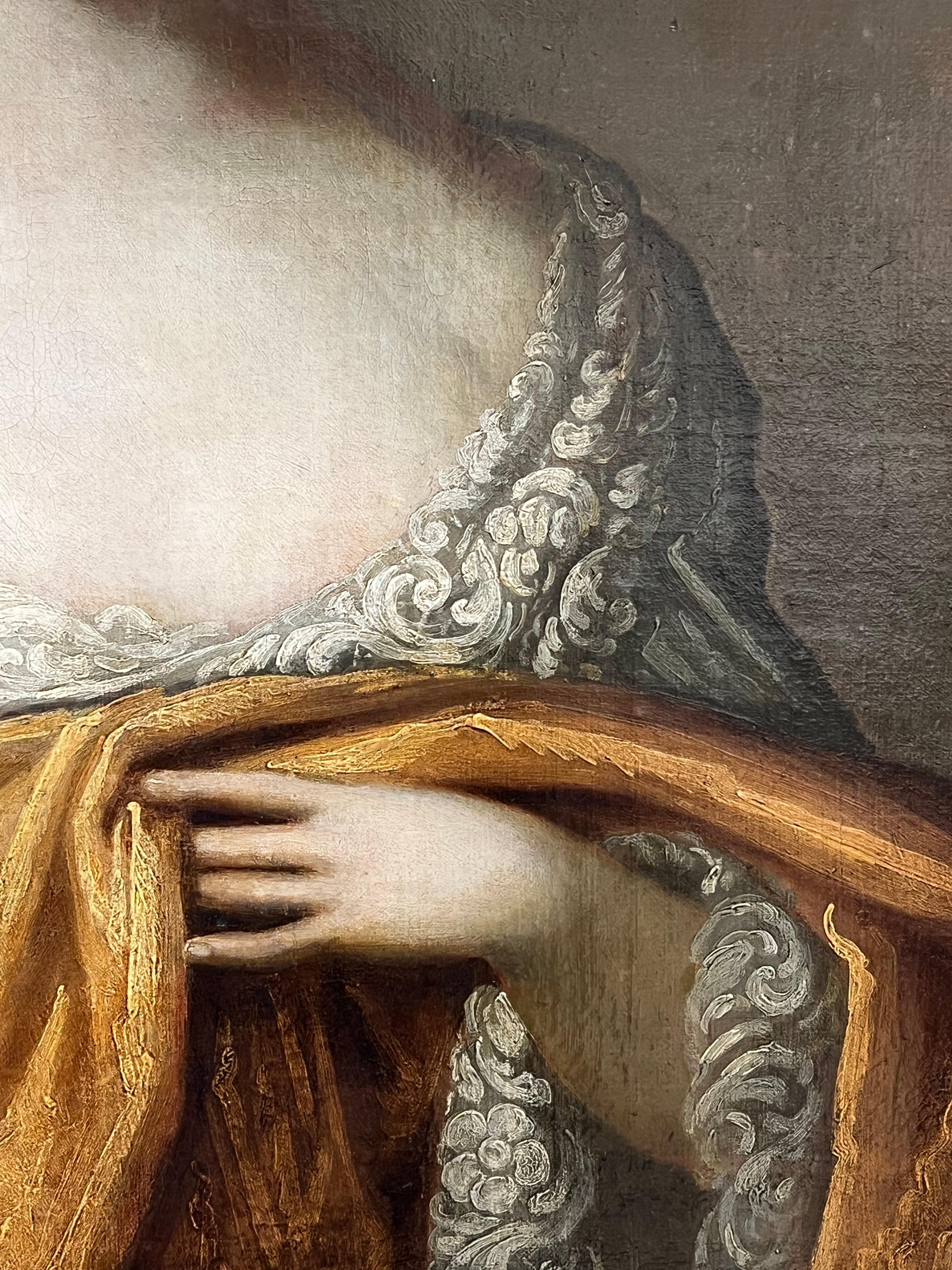 Grande dipinto a olio inglese del XVII secolo Ritratto della Duchessa di Portsmouth - Figurative Painting Nero di Sir Peter Lely