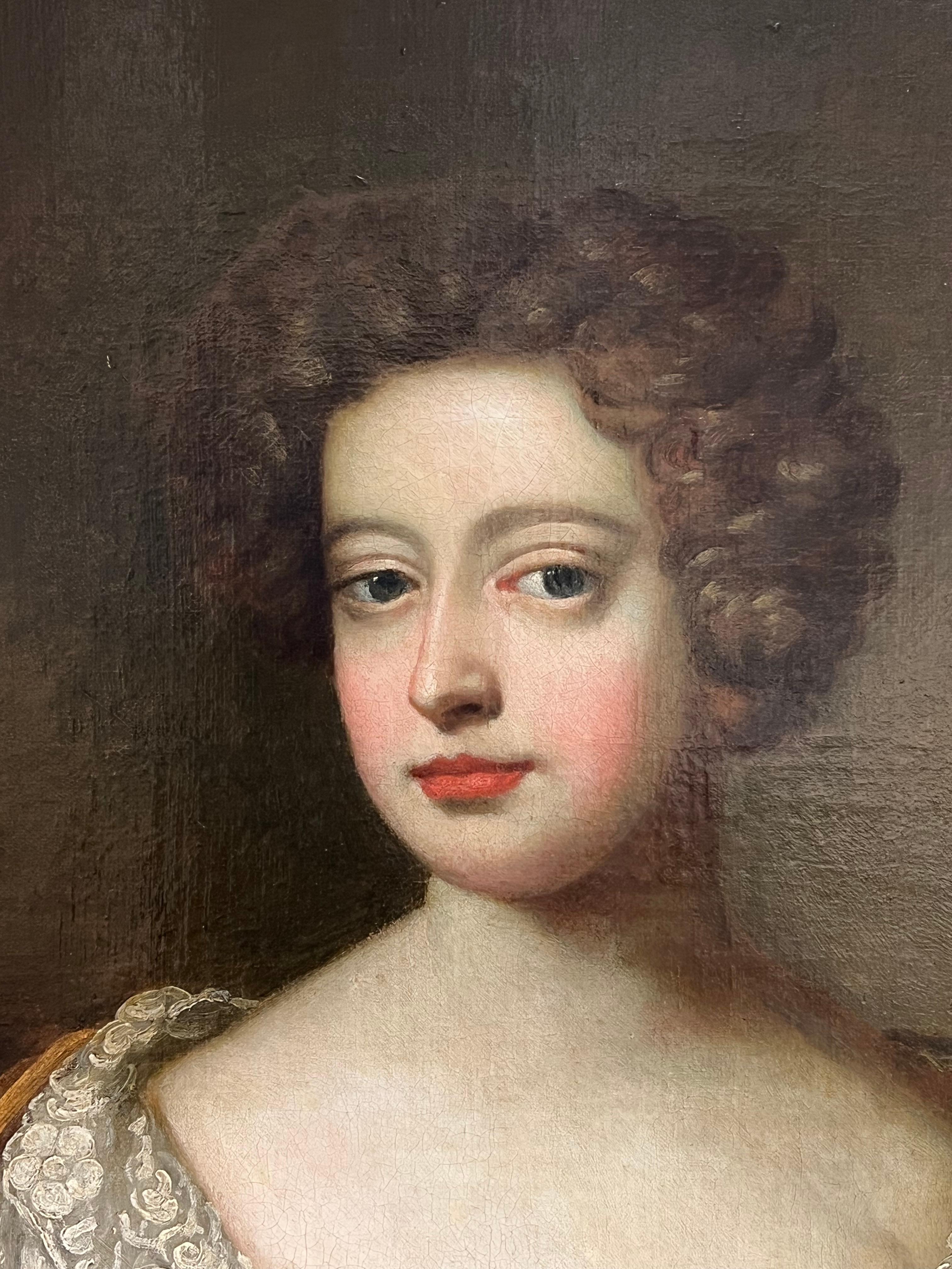 Grande dipinto a olio inglese del XVII secolo Ritratto della Duchessa di Portsmouth 2