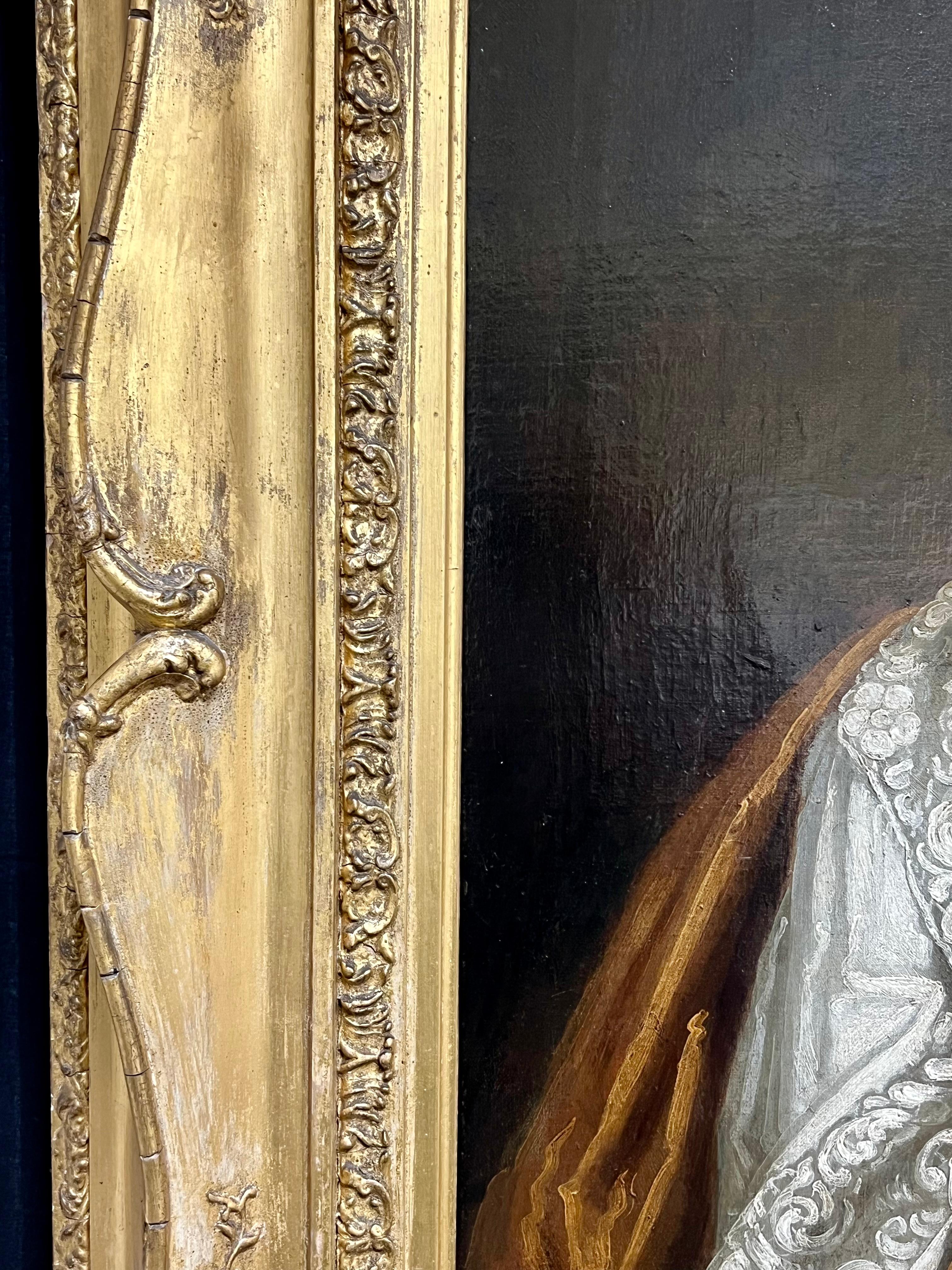 Grande dipinto a olio inglese del XVII secolo Ritratto della Duchessa di Portsmouth 4