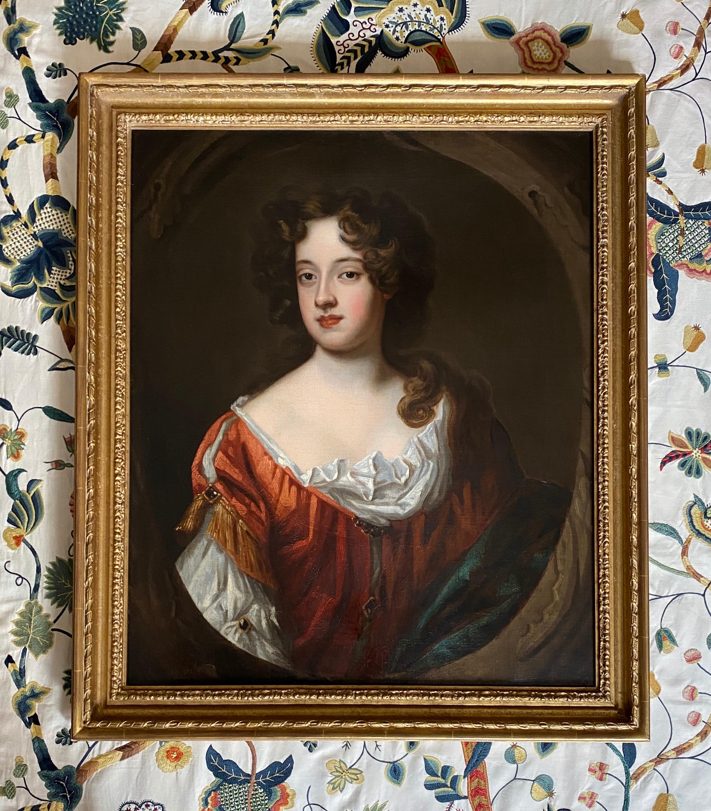 LATE 17TH CENTURY PORTRAIT OF ISABELLA FITZROY DUCHESS OF GRAFTON - CIRCLE OF SIR PETER LELY.
Fine and sensitively rendered late 17th century oil on canvas portrait of Isabella Fitzroy, Duchess of Grafton and later 2nd Countess of Arlington (c.1668