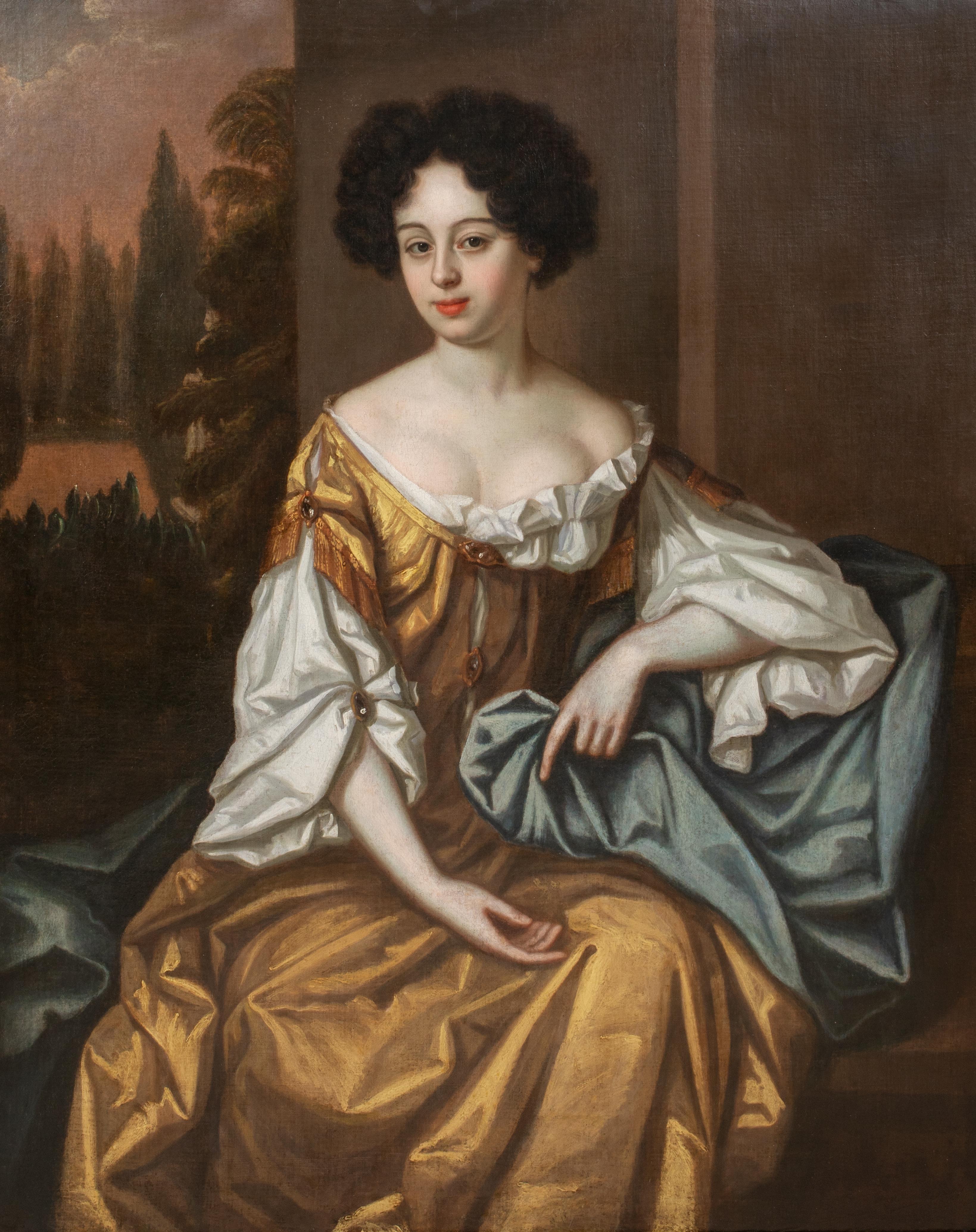 Portrait Louise de Kéroualle, Duchess of Portsmouth, 17th Century 

Sir Peter Lely (1618-1680)

Large 17th Century portrait of Louis de Keroualle, Duchess of Portsmouth oil on canvas. Excellent quality and condition three quarter length portrait of