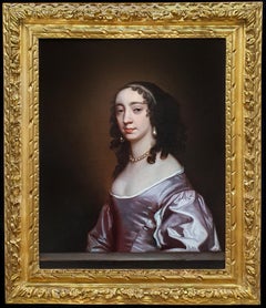 Portrait of a Lady in a Mauve Dress c.1660; Antique Oil Painting