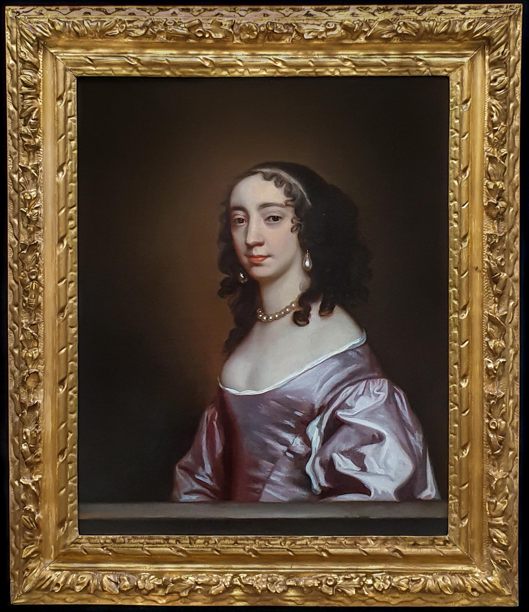 Portrait of a Lady in a Mauve Silk Dress c.1660; Manor House Provenance, oil For Sale 1