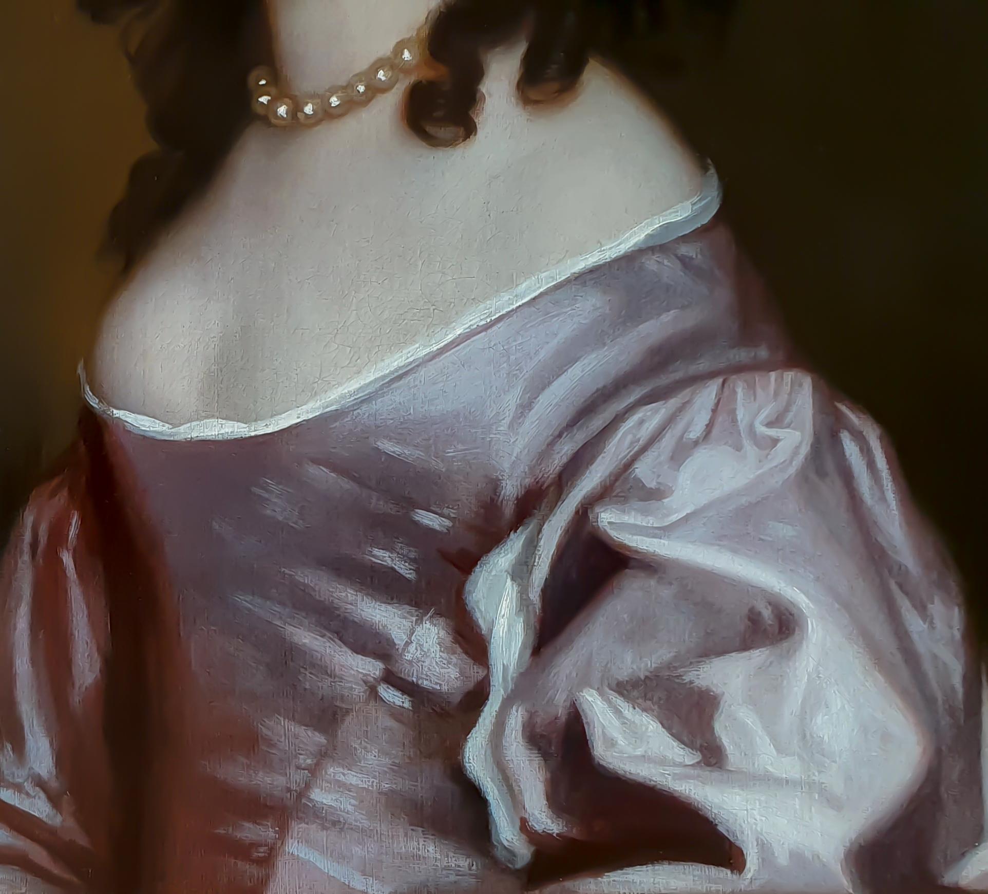 Portrait of a Lady in a Mauve Silk Dress c.1660; Manor House Provenance, oil For Sale 5