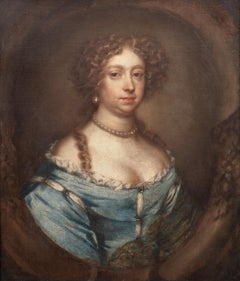 Antique Portrait Of Essex Finch, Countess Of Nottingham, 17th Century 