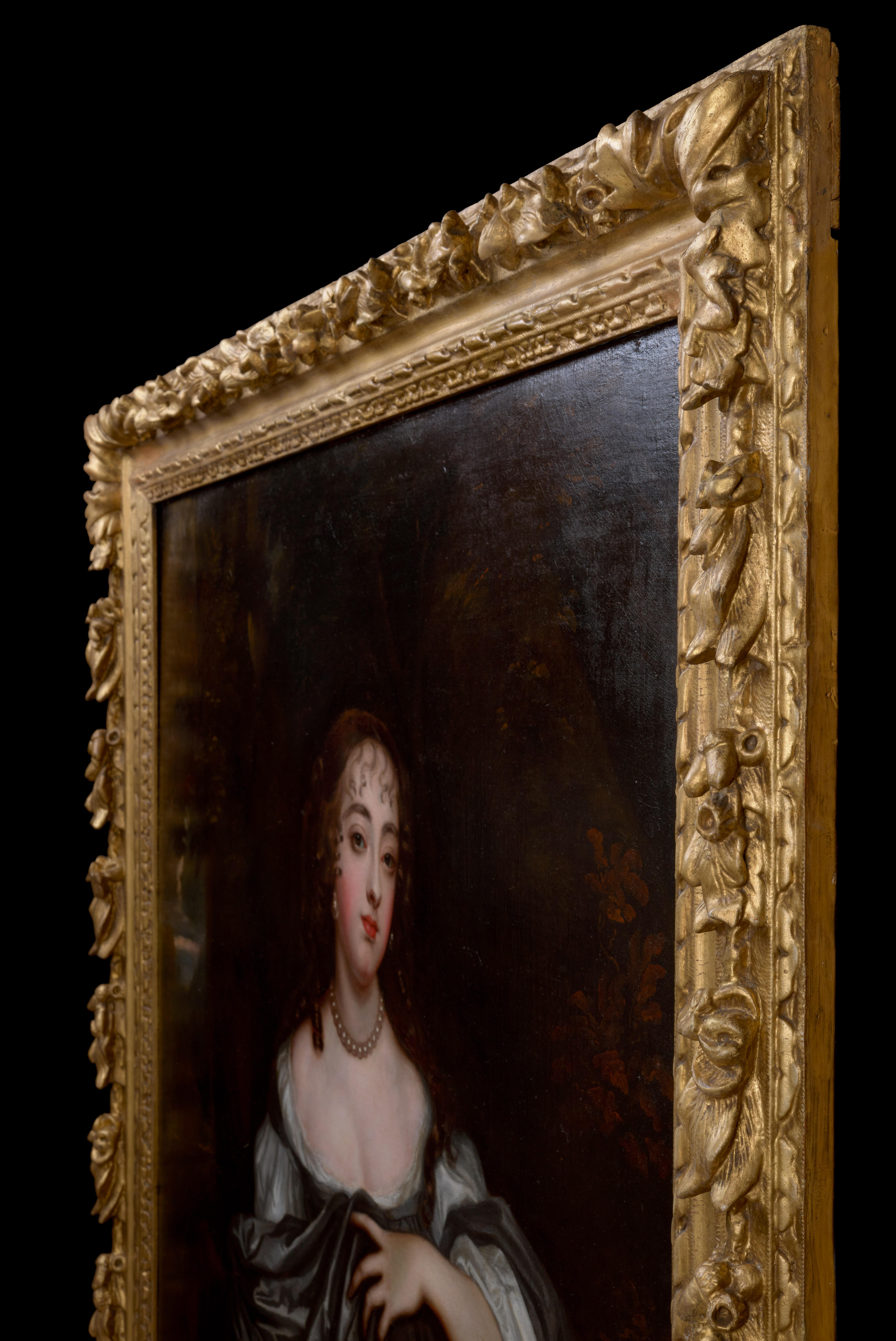 Portrait of Frances Lady Whitmore nee Brooke, Exquisite Carved Frame, Old Master - Old Masters Art by Sir Peter Lely