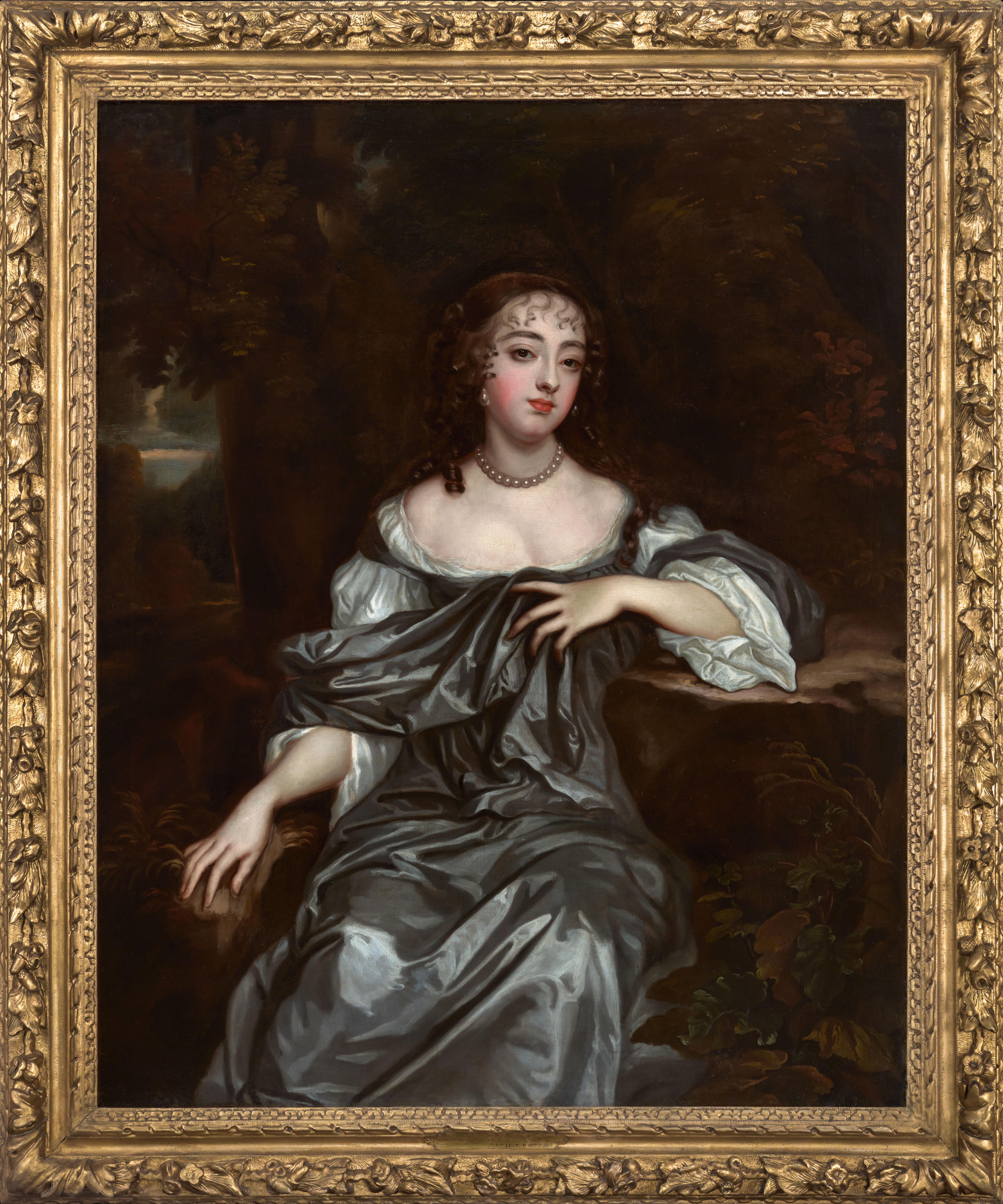 Porträt von Frances Lady Whitmore nee Brooke, exquisiter geschnitzter Rahmen, Peter Lely – Art von Sir Peter Lely