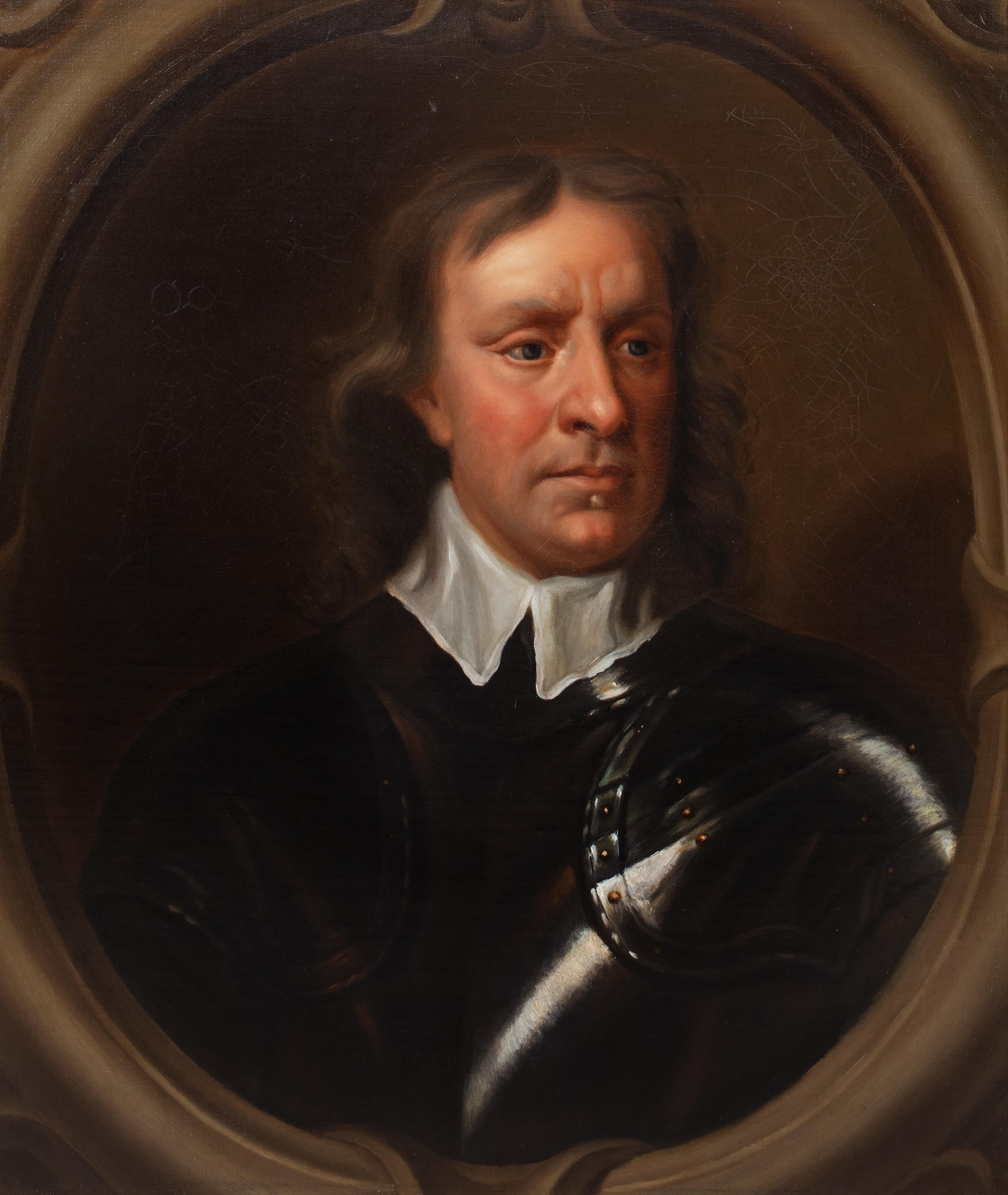 Porträt von Sir Oliver Cromwell (1599-1658) SIR PETER LELY

nach (1599-1658) SIR PETER LELY

Großes Porträt von Sir Oliver Cromwell in Rüstung aus dem 17. Jahrhundert, Öl auf Leinwand. Abgebildet in einem vorgetäuschten Oval in einer Rüstung als
