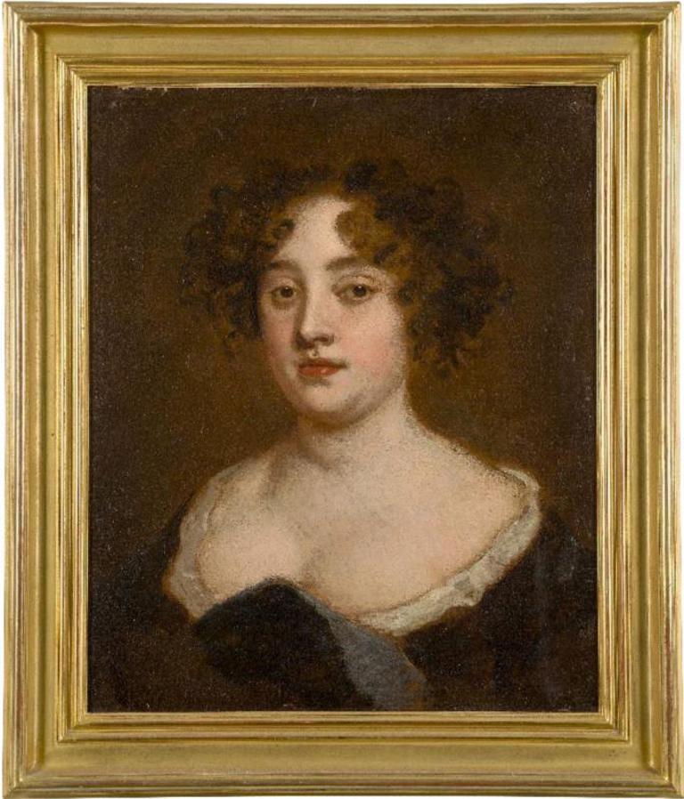 Portrait Of Lady Francklin of Bedfordshire, 17th Century 

Studio of Sir Peter Lely (1618-1680)

Fine 17th Century English portrait of Lady Franklin of Bedfordshire, oil on canvas. Bust scale study of the young lady with parted curly hair and a low