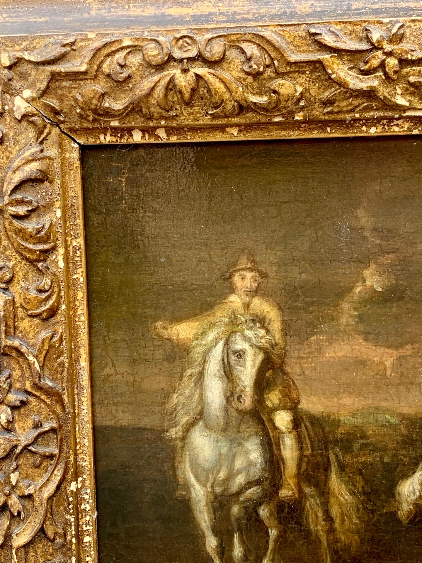 Seguace di Rubens del XVII secolo, due militari a cavallo in un paesaggio - Painting Antichi maestri di Sir Peter Paul Rubens
