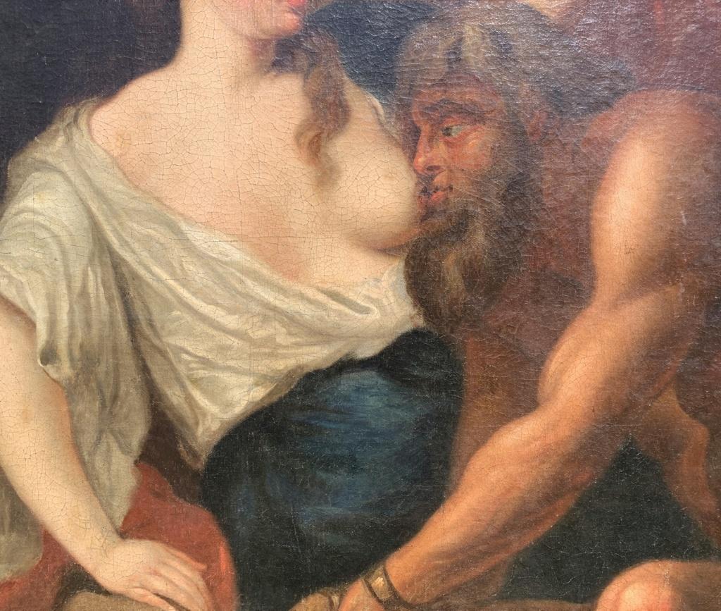 Italienisches Figurengemälde aus dem 17. Jahrhundert – Caritas – Öl auf Leinwand Rubens-Anhänger (Schwarz), Nude Painting, von Sir Pieter Paul Rubens