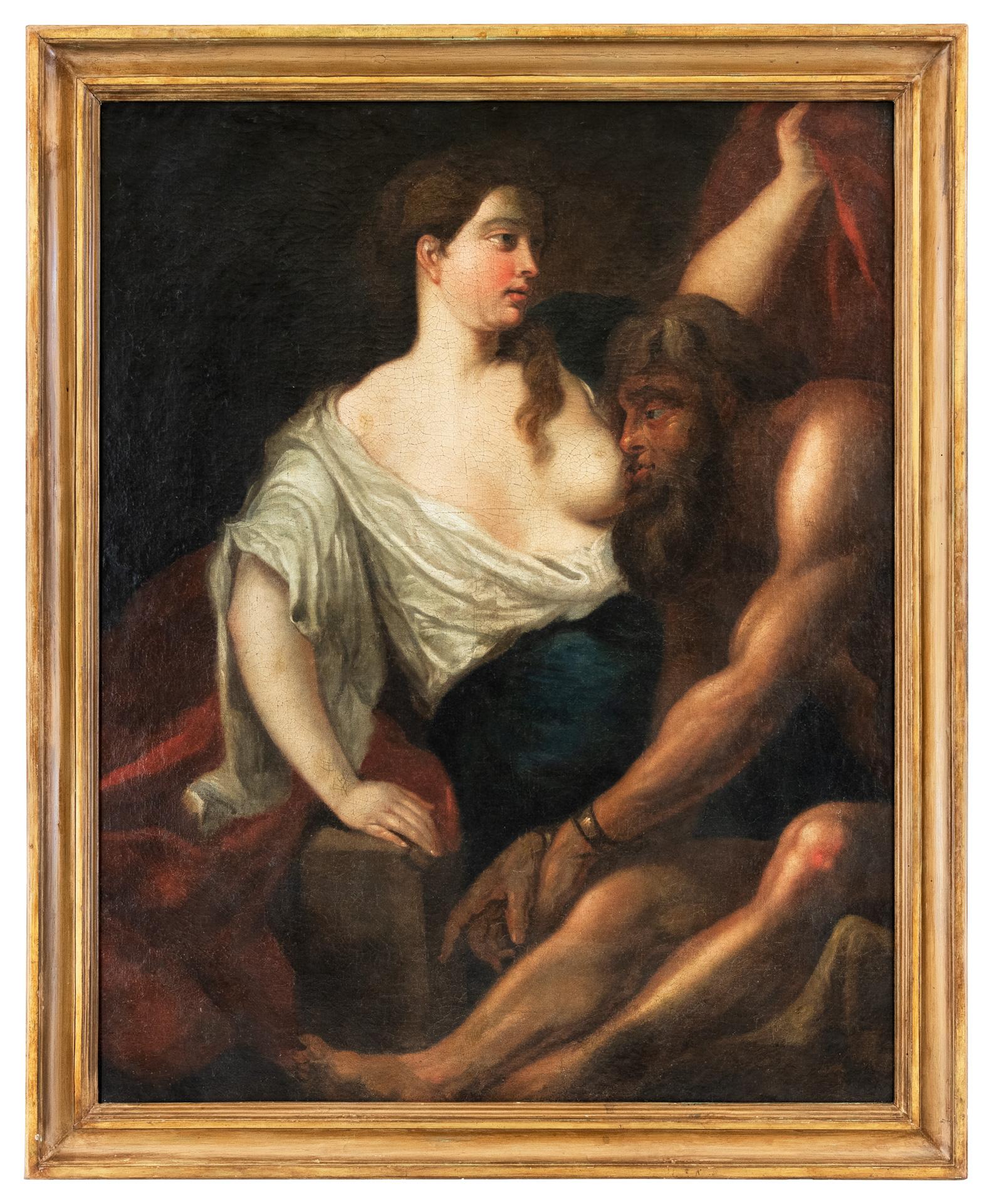 Sir Pieter Paul Rubens Nude Painting - 17th century Italian figure painting - Caritas - Oil on canvas Rubens follower