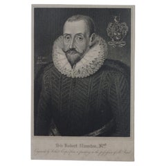 Sir Robert Naunton Stipple Engraving  