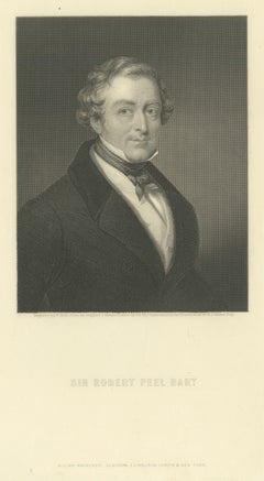 Sir Robert Peel, Prime Minister, Antique Engraved Portrait