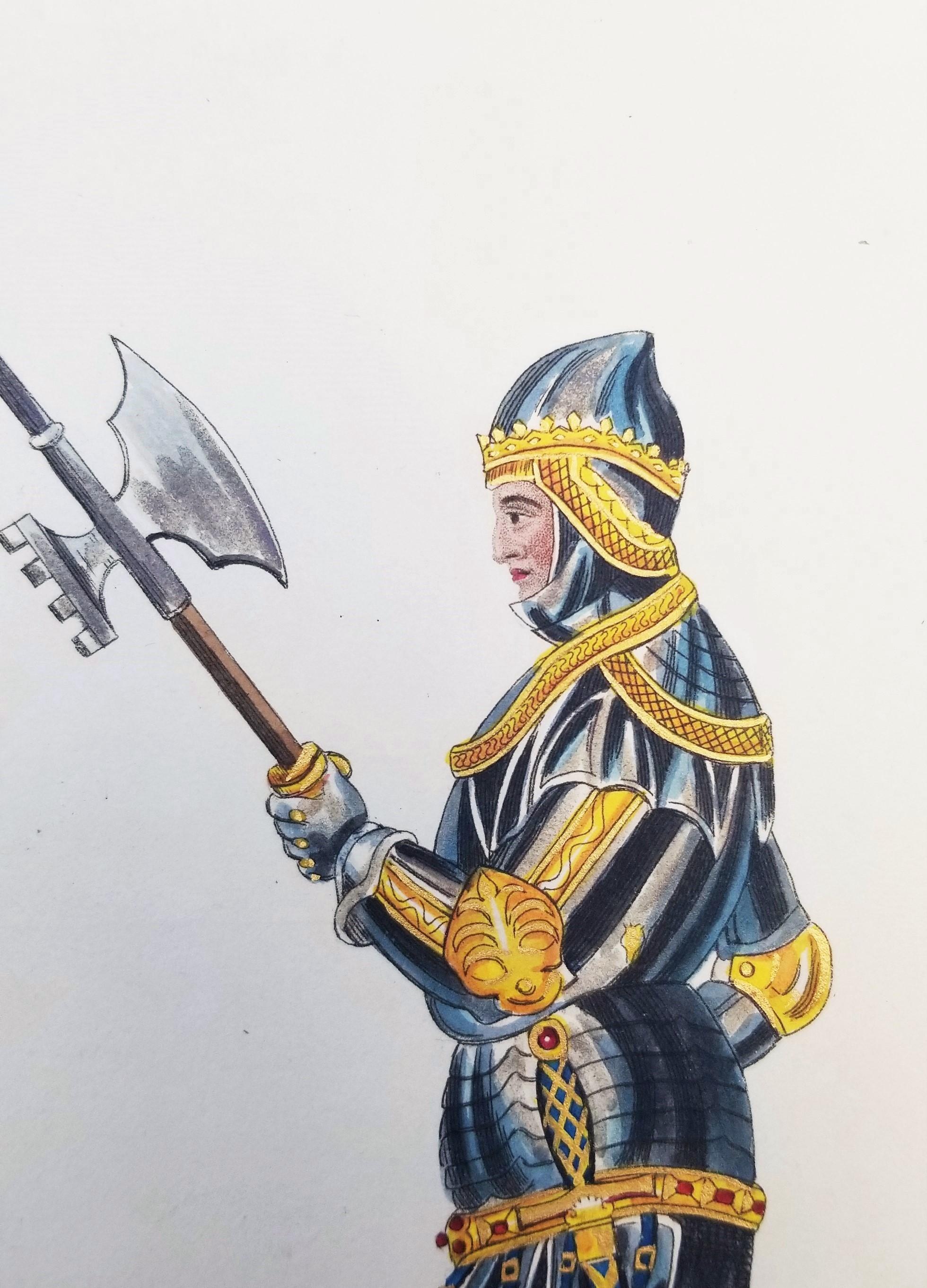 John Knight of Somerset /// Cavaliere Medievale Soldato Guerriero Spada Lancia Arte Pike in vendita 6
