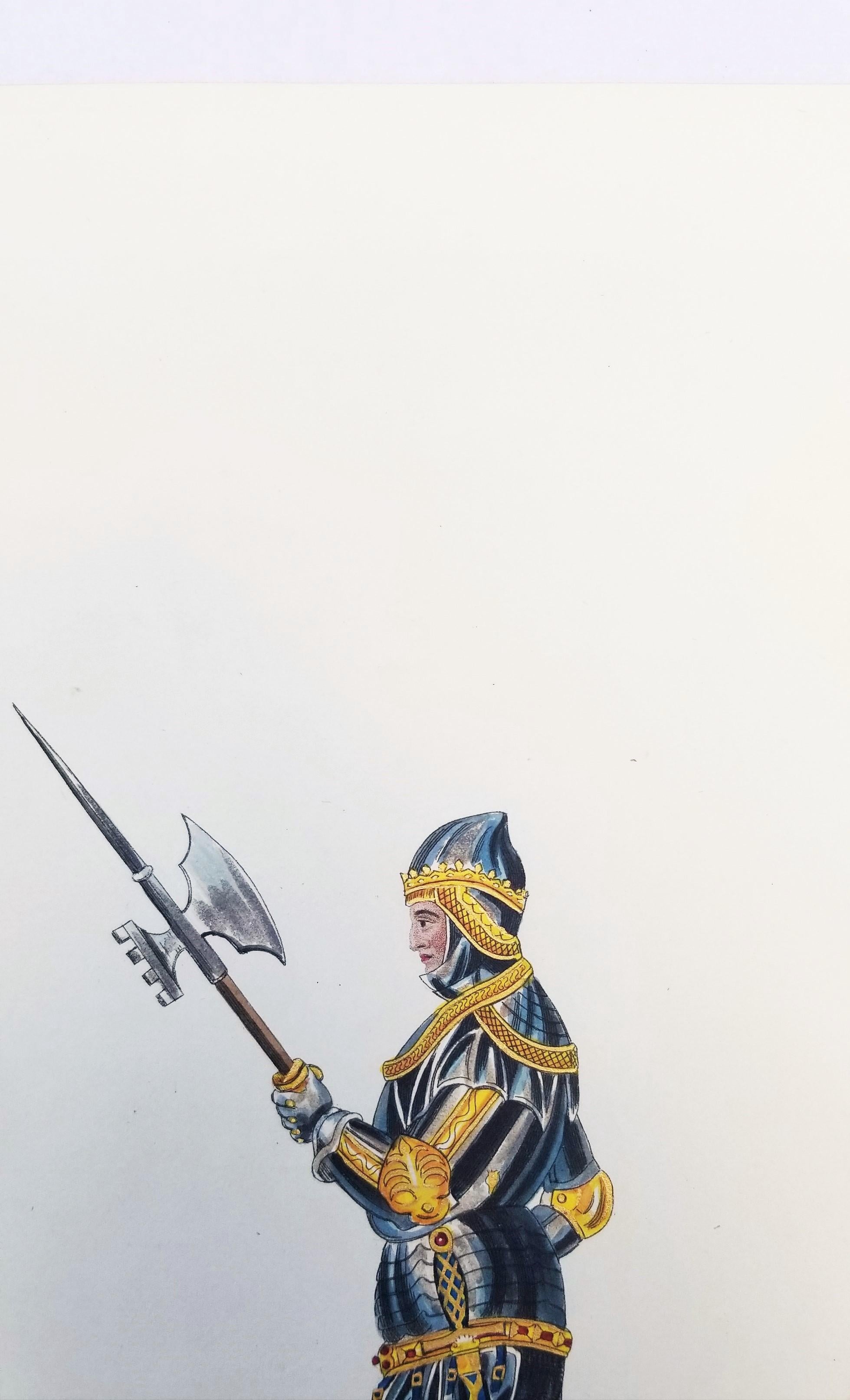 John Knight of Somerset /// Cavaliere Medievale Soldato Guerriero Spada Lancia Arte Pike in vendita 4