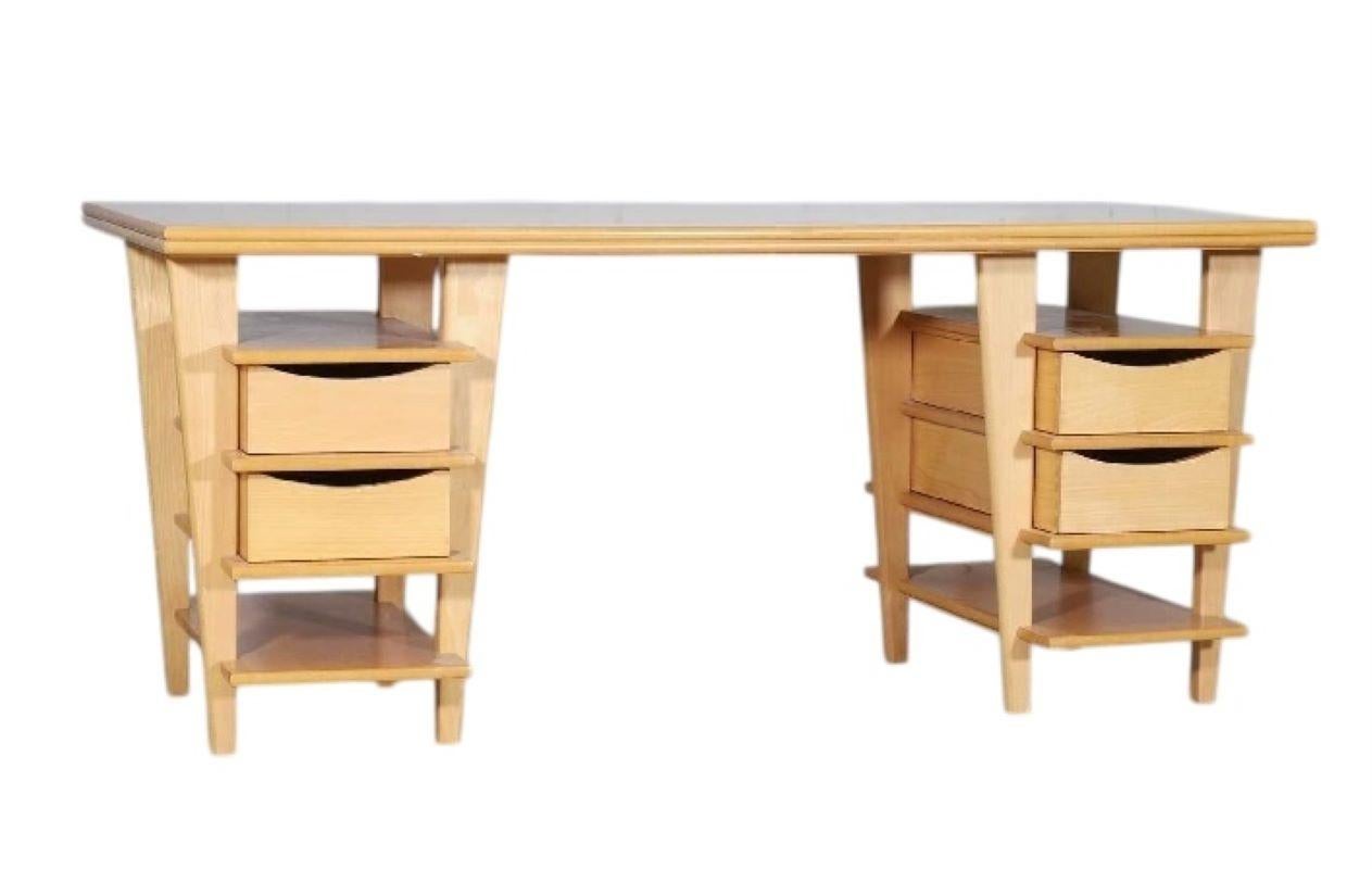 Sir Terence Conran Maple Pedestal Double sided Desk In Good Condition In Bishop's Stortford, GB
