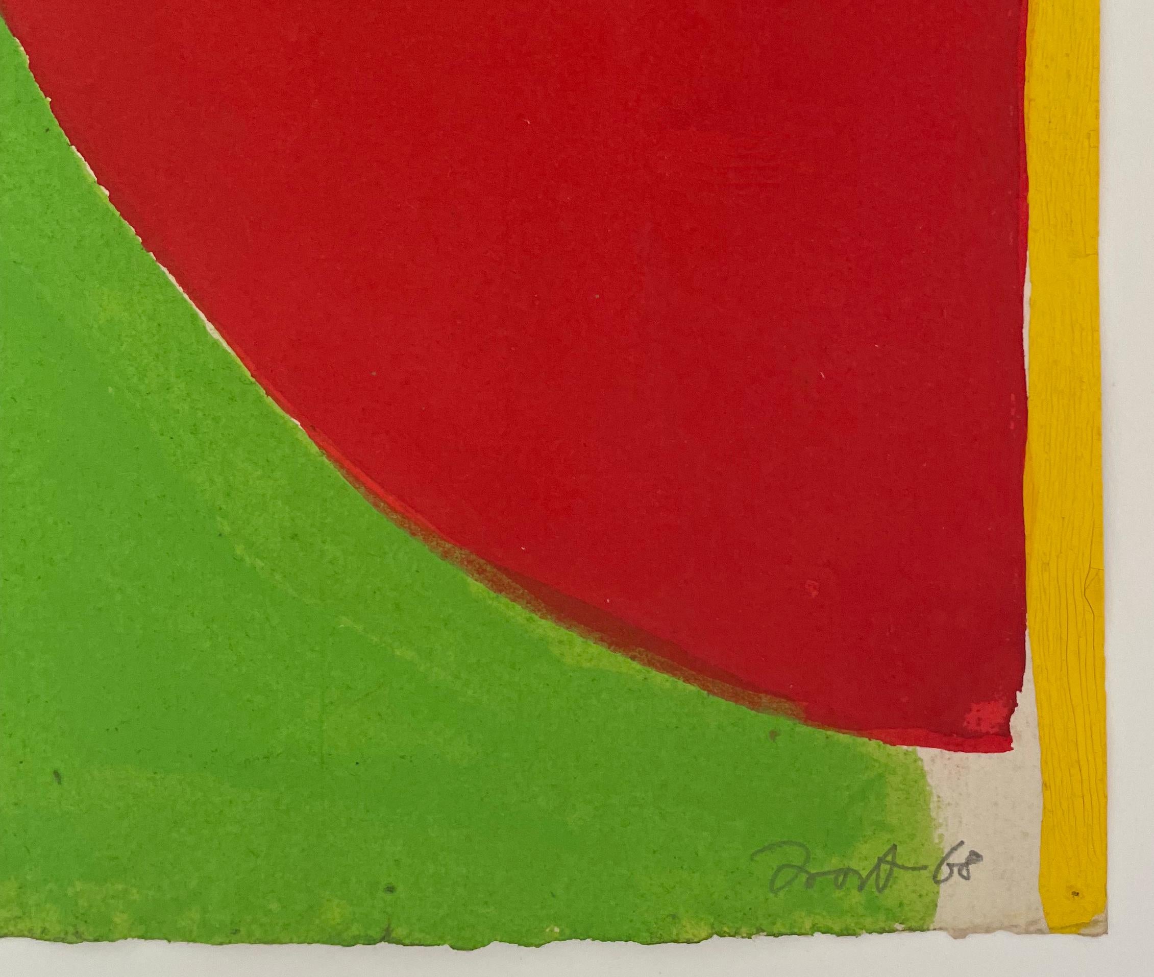Circle Composition Abstract - Gray Abstract Painting by Sir Terry Frost