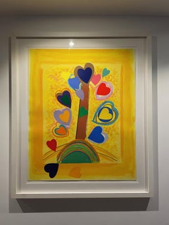 "L'arbre de l'amour"  Sérigraphie et collage abstraits