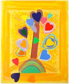 "Love Tree" Abstract Screenprint and Collage