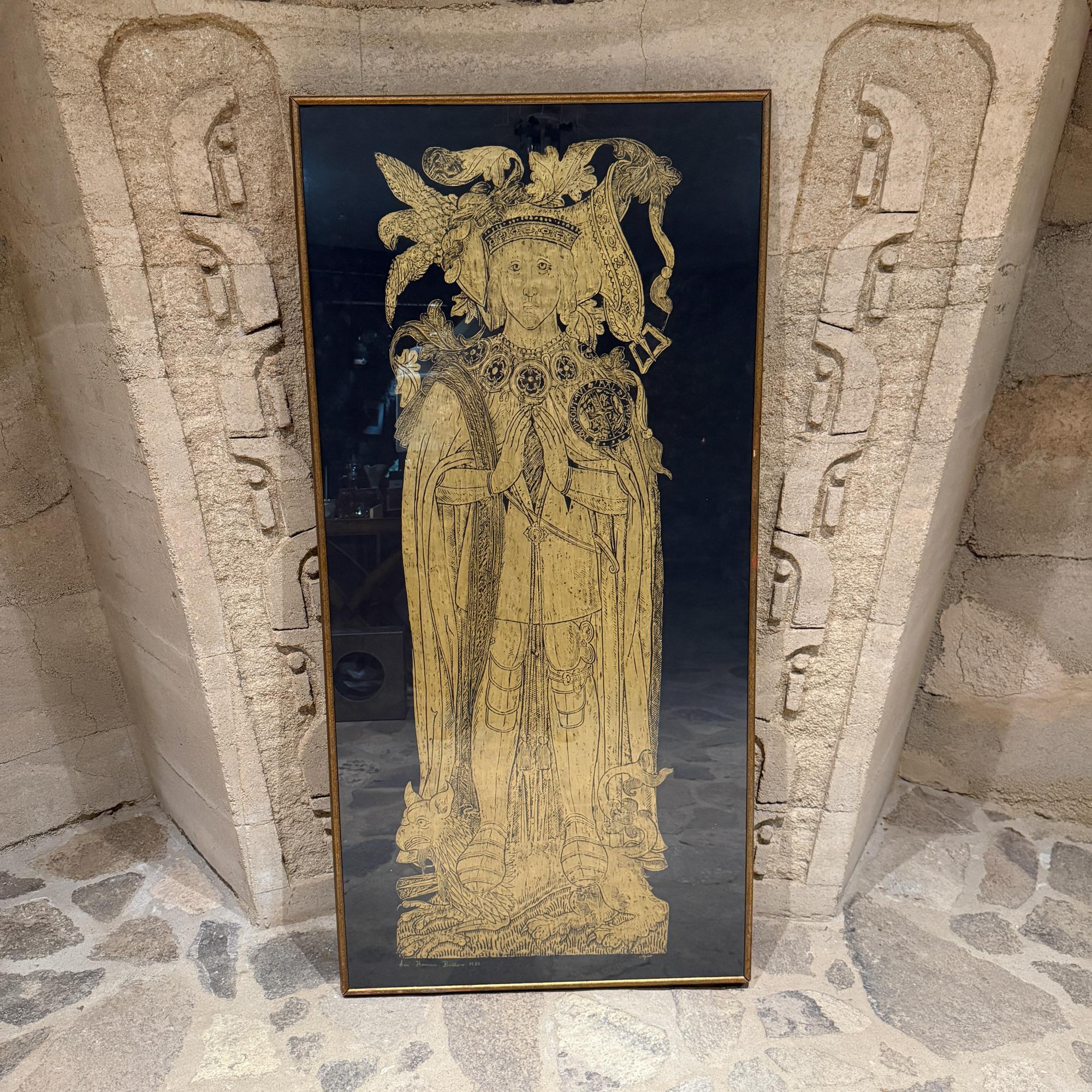 Neoclassical Sir Thomas Boleyn Handmade Brass Rubbing Art/British Royality For Sale