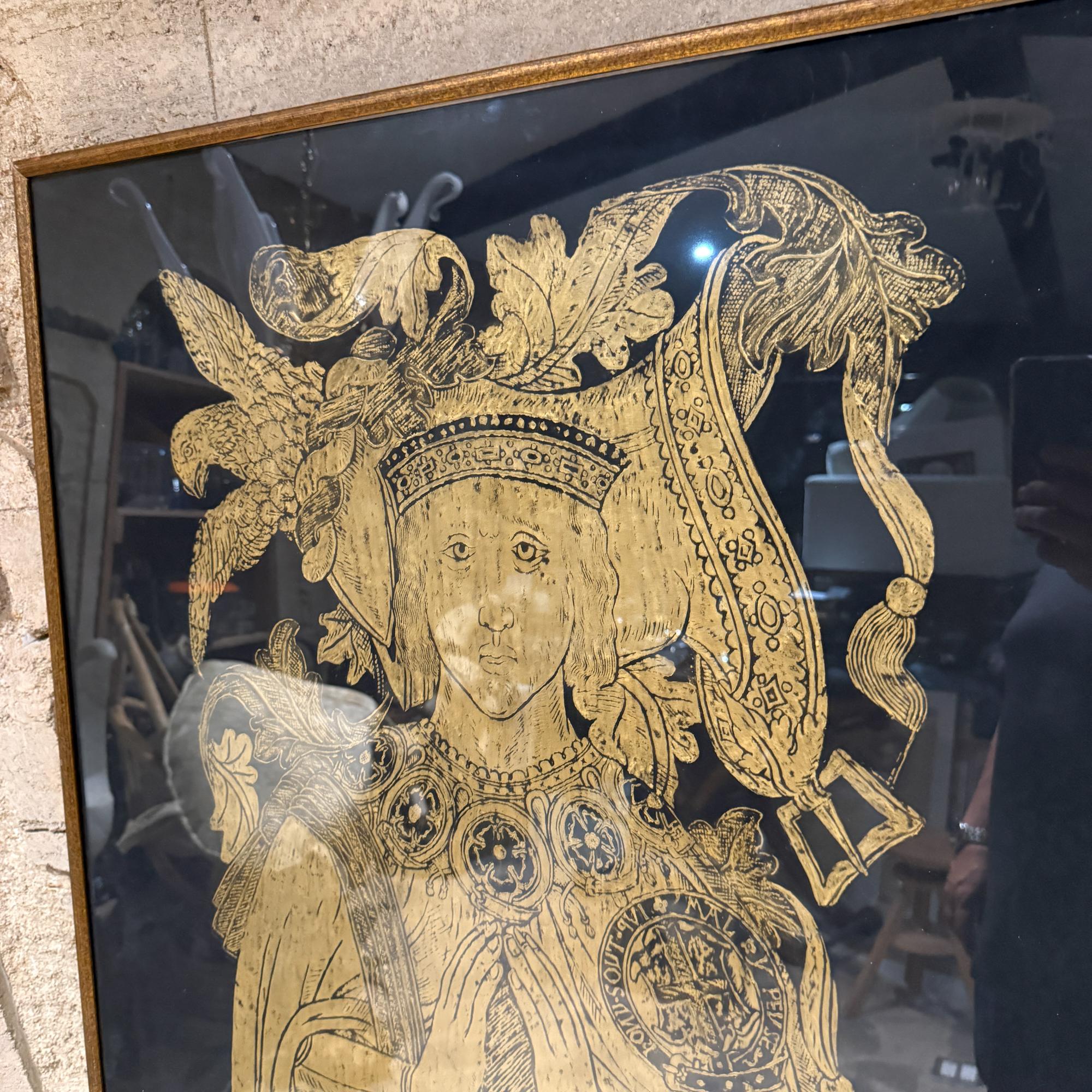Gold Leaf Sir Thomas Boleyn Handmade Brass Rubbing Art/British Royality For Sale