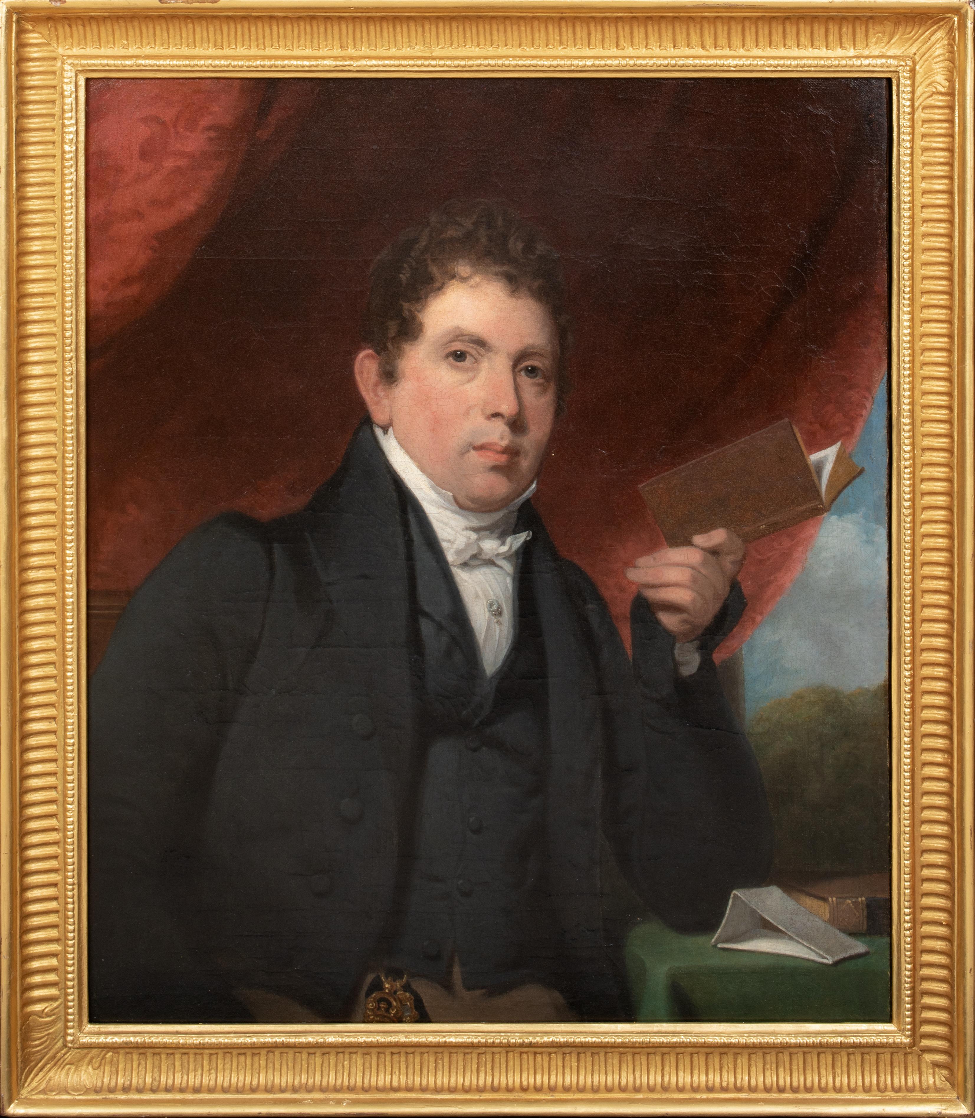 Portrait Painting Sir Thomas Lawrence - Portrait d
un gentleman lisant, début du 19e siècle