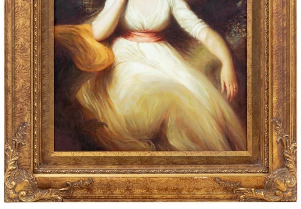 Porträt einer Dame in Weiß, 18. Jahrhundert School British Portraiture im Angebot 1