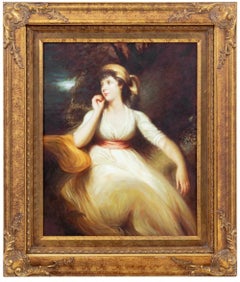 Retrato de una dama de blanco, retrato británico de la escuela del siglo XVIII