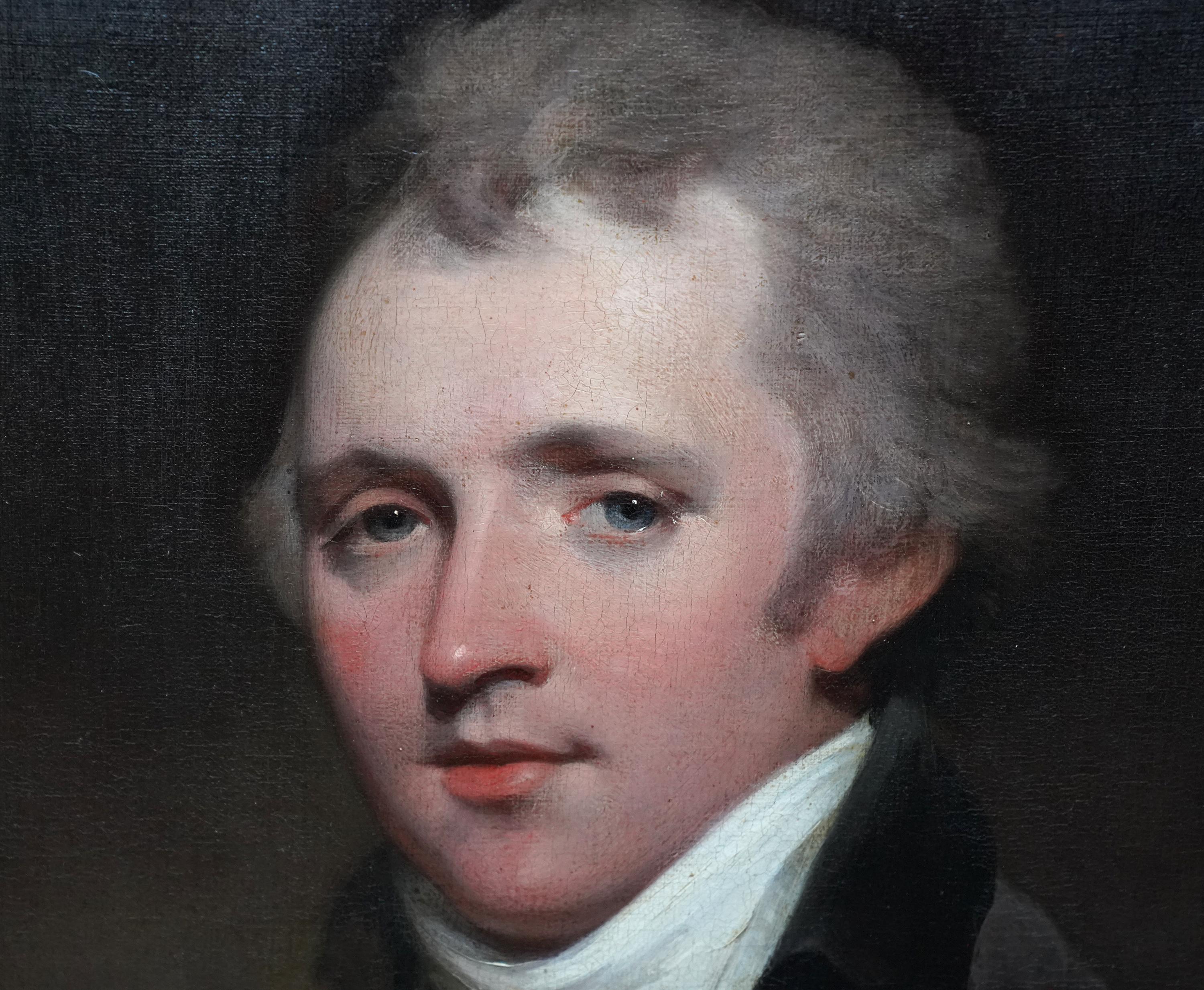 This superb British Old Master oil painting is attributed to circle of Sir Thomas Lawrence. Painted circa 1795, the sitter is Major-General James Hanson Salmond (1766–1837) an officer in the East India Company's Forces who went on to be Military