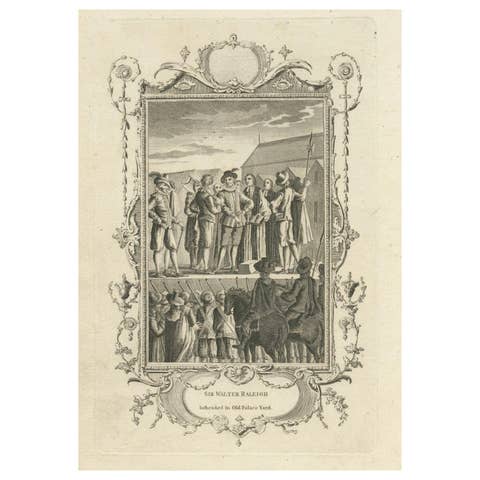 Sir Walter Raleigh's Execution at Old Palace Yard, 18th-Century Engraving