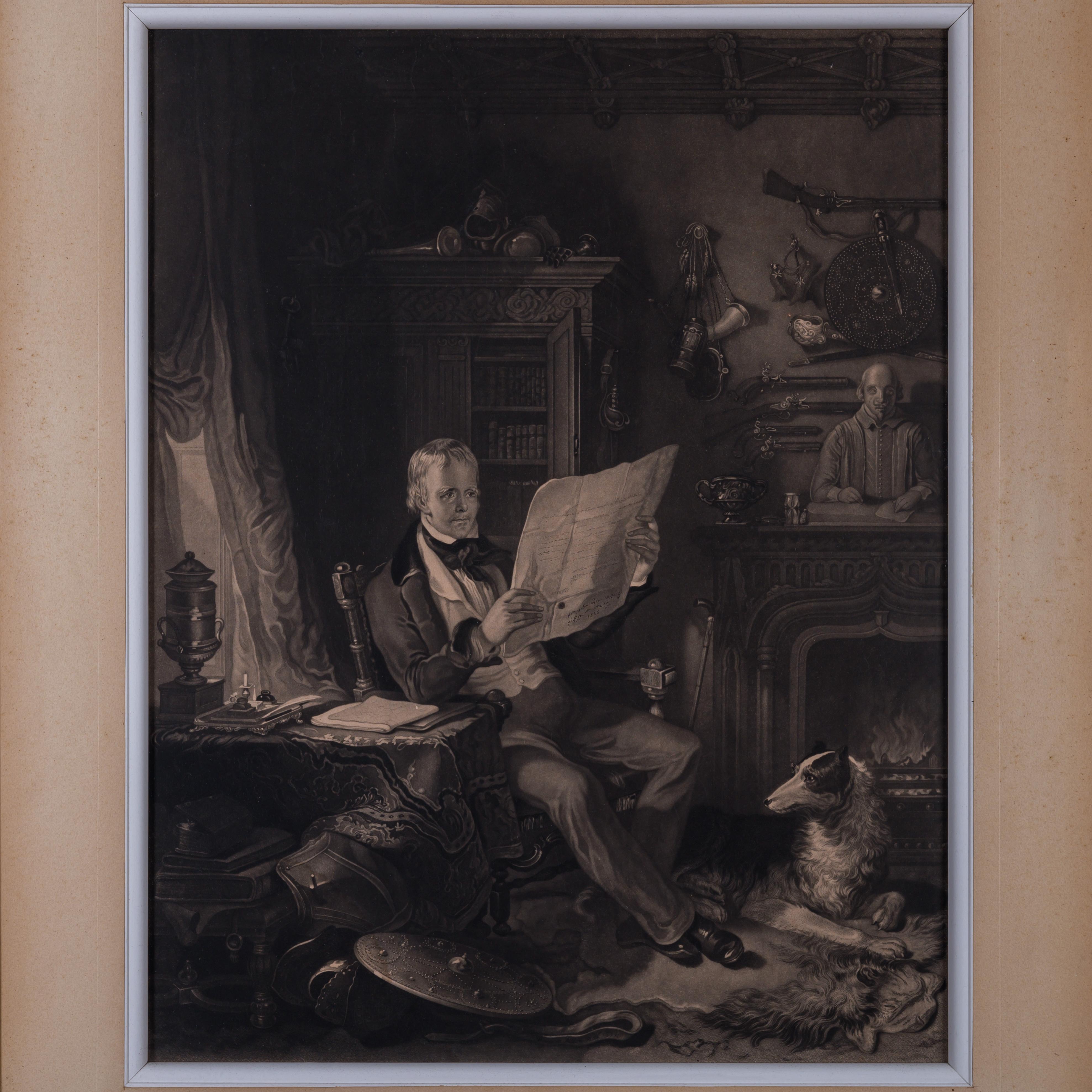 Sir Walter Scott in seiner Studie in Abbotsford, 1846 (Sonstiges) im Angebot