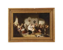 Sir William Allan "Circassian Captives" Orientalist Oil Board Painting