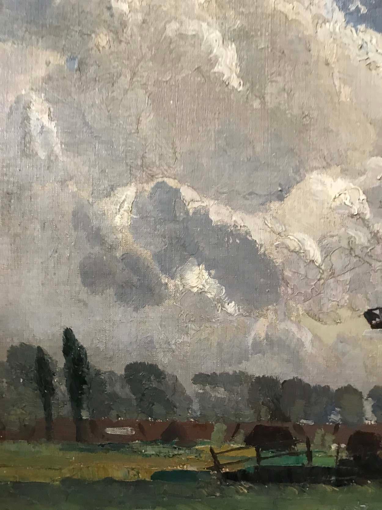 Australian William Ashton, English Windmill, Oil on Canvas, Early 20th Century For Sale