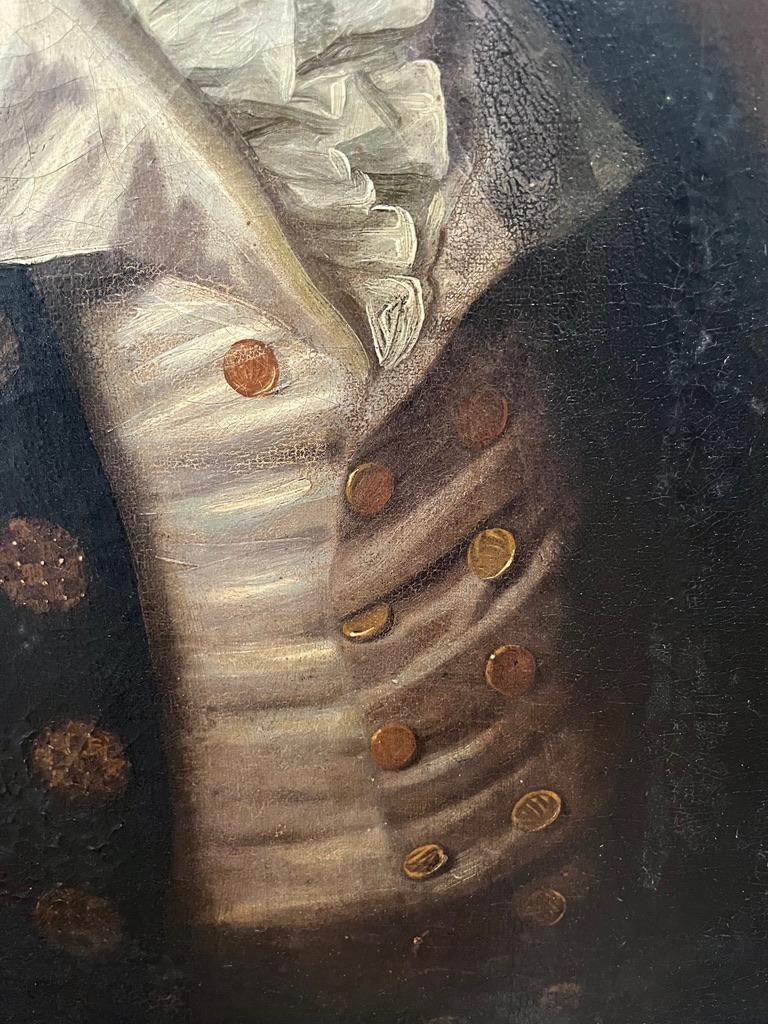 18th Century English School Porträt eines gutaussehenden jungen Mannes, halbe Länge im Angebot 4