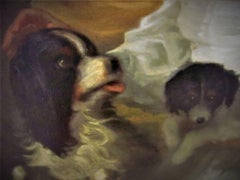 William Beechey ( after) 19th Century Portrait  of a Girl & Two Dogs