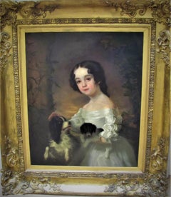 19th Century Portrait After Sir William Beechey, of a Girl & Two Dogs