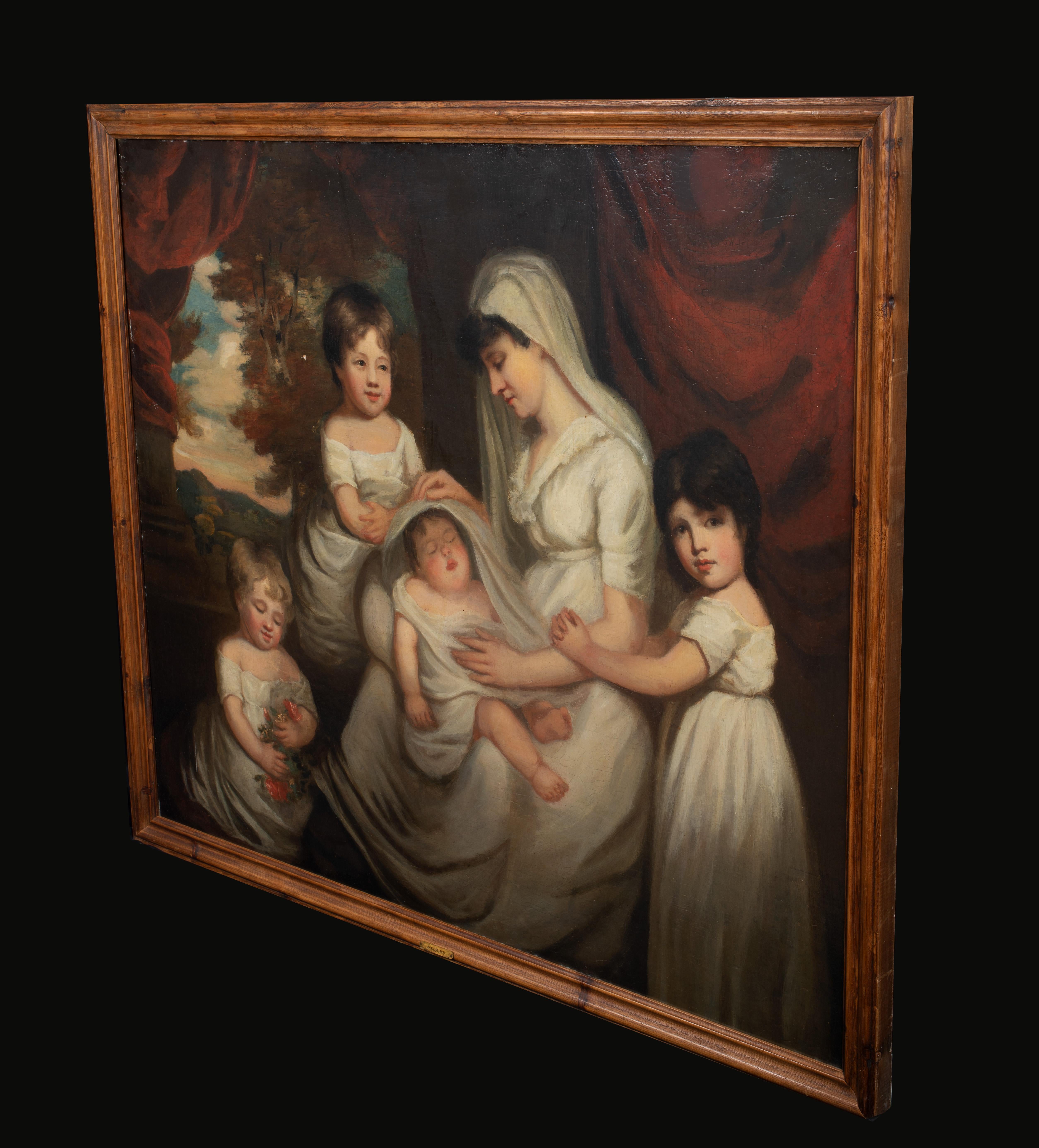 Family Portrait Of Mrs Spencer & Children, 18th Century For Sale 3