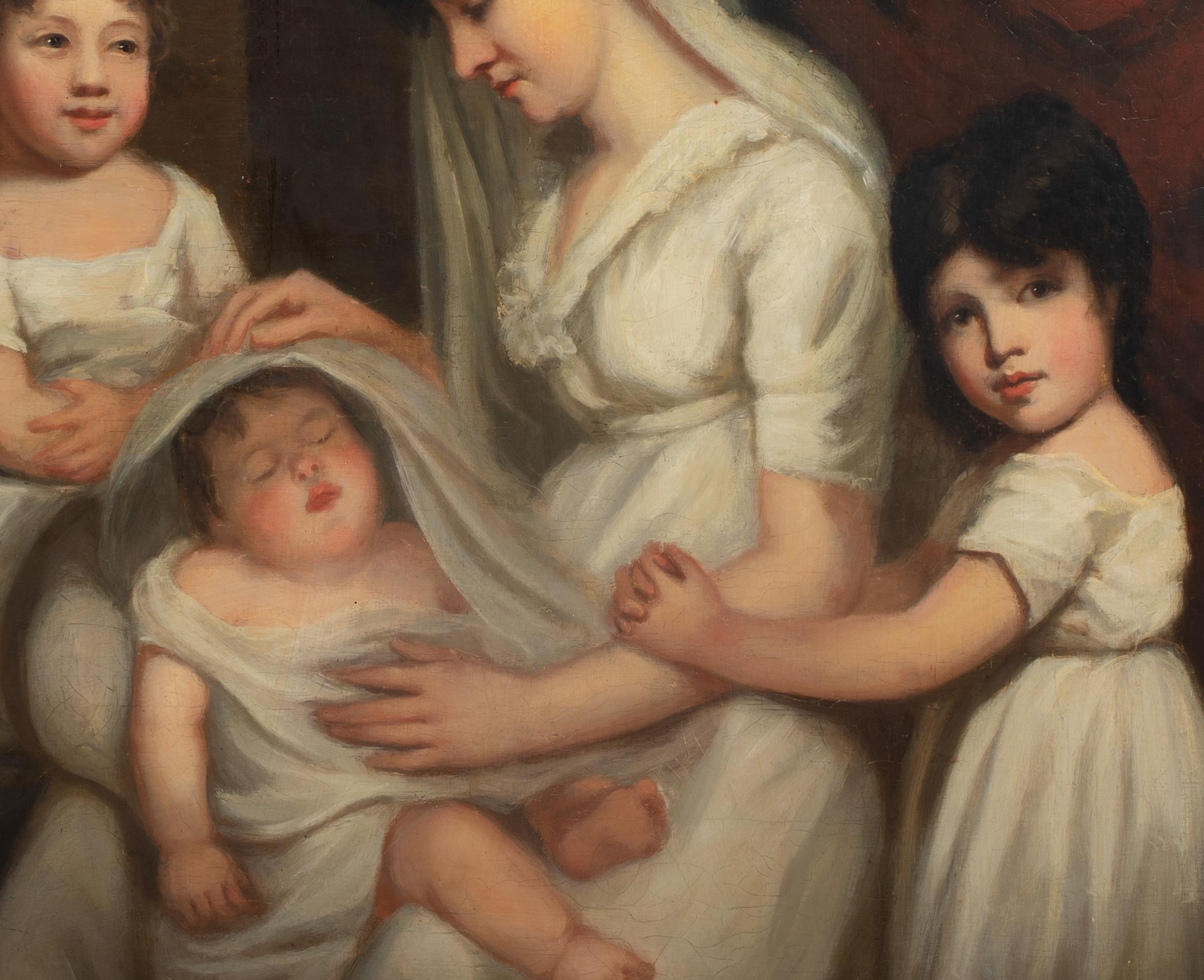 Family Portrait Of Mrs Spencer & Children, 18th Century For Sale 1