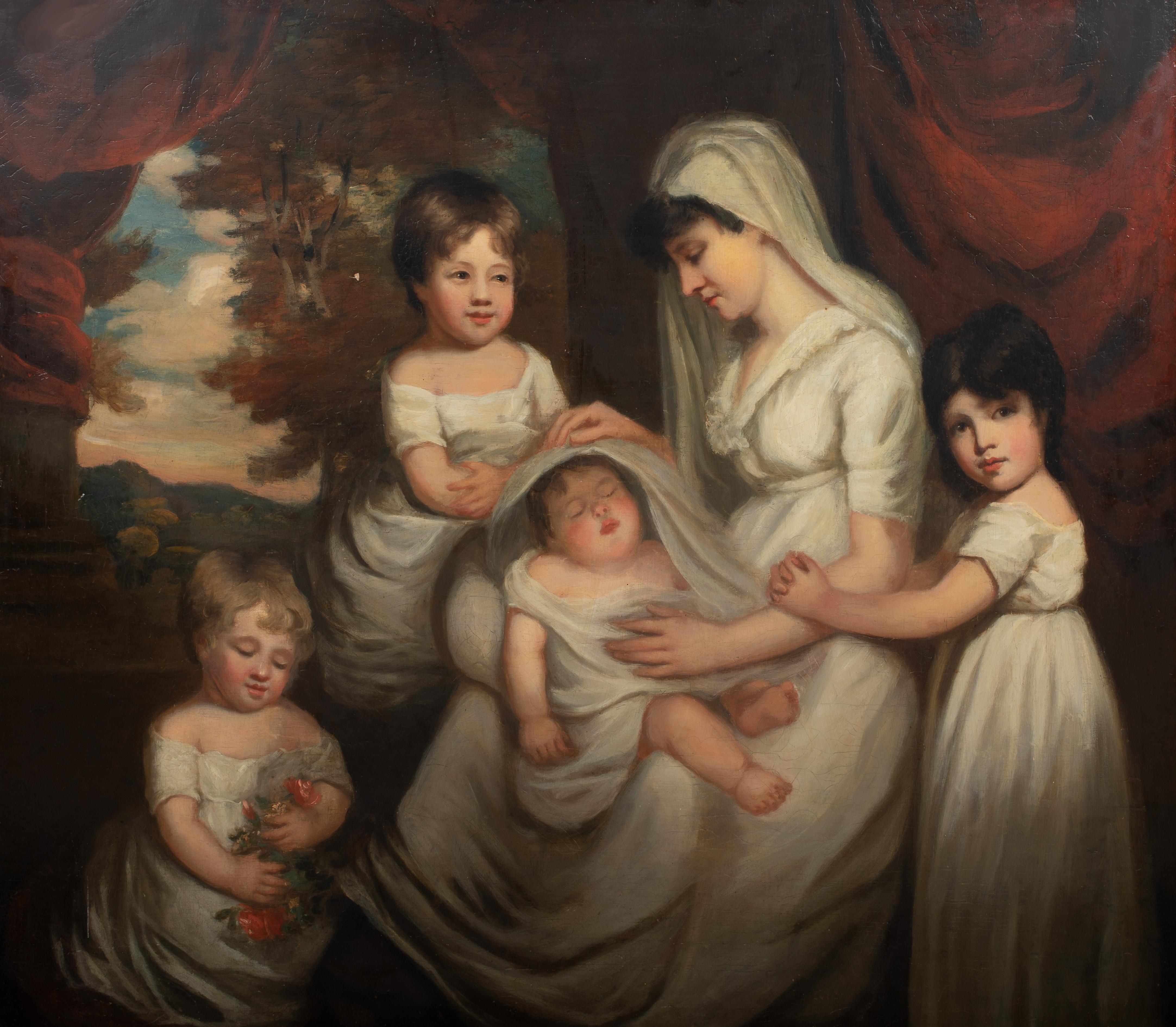 Sir William Beechey Portrait Painting - Family Portrait Of Mrs Spencer & Children, 18th Century