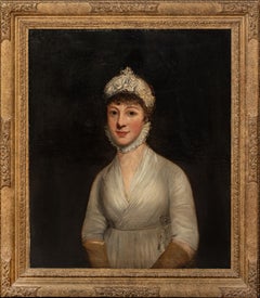 Antique Portrait Of Julia Copley, 18th Century  circle of Sir William Beechey (1753-1859