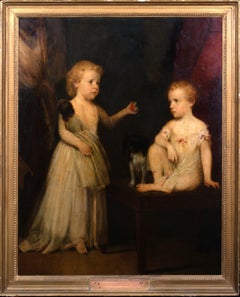 Portrait Of The Lewis Children & Spaniel, 18th Century 